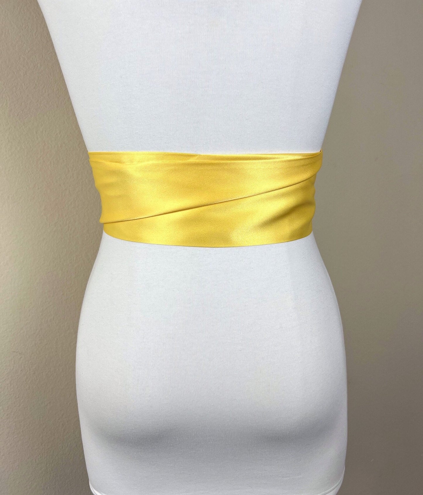 Sunny Yellow Satin Sash, Extra Long Yellow Sash, Wide Yellow Dress Sash, Yellow Belt, Yellow Bridesmaid, Wedding Dress Sash, Satin Swank