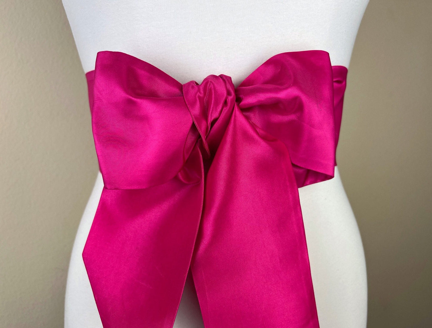 Handmade waist sash in crisp taffeta fabric