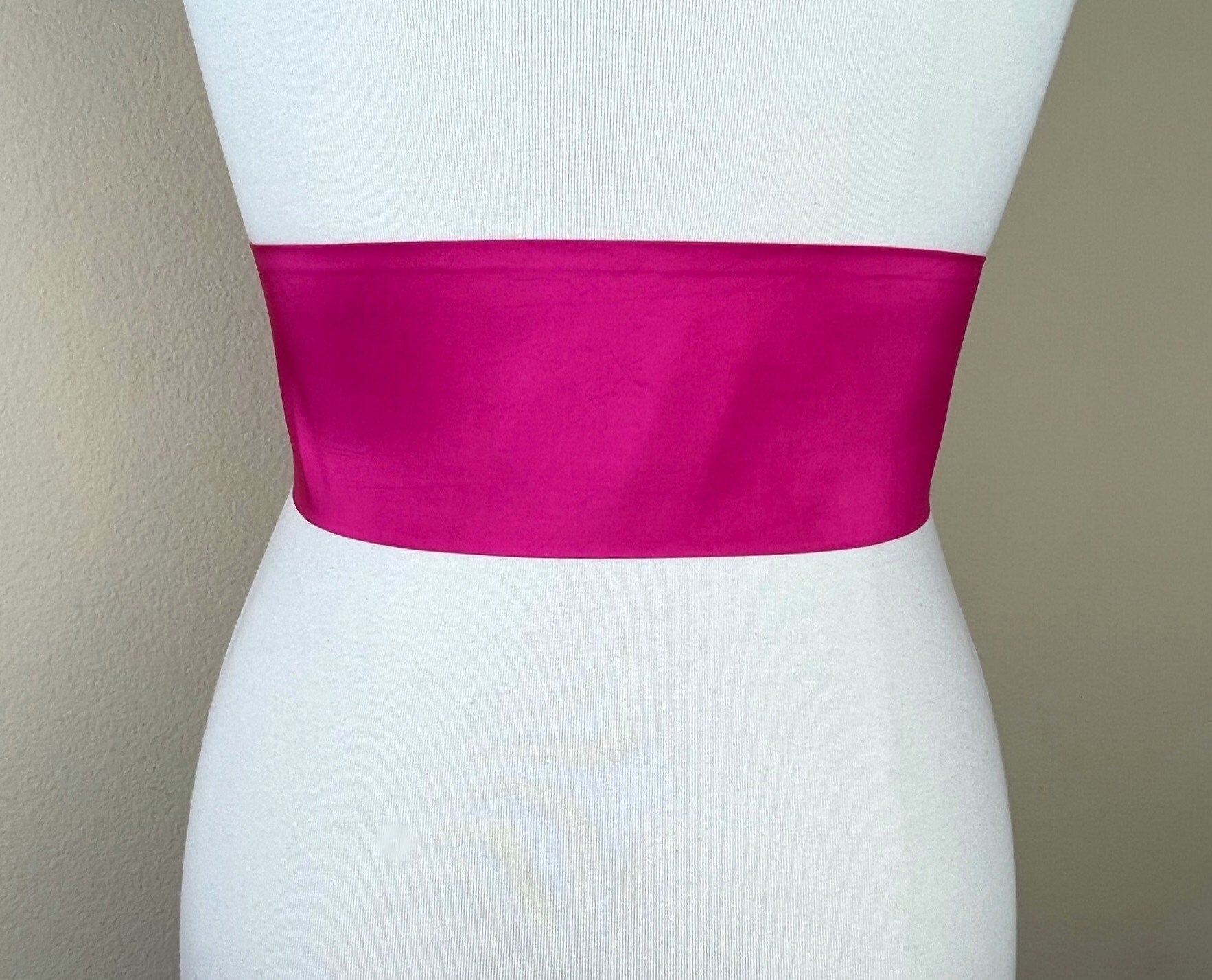 Crisp Taffeta Sash in Shocking Pink, Taffeta Bow Belt, Hot Pink Taffeta Sash, Formal Dress Sash, Hot Pink Sash Belt Taffeta Belt Satin Swank