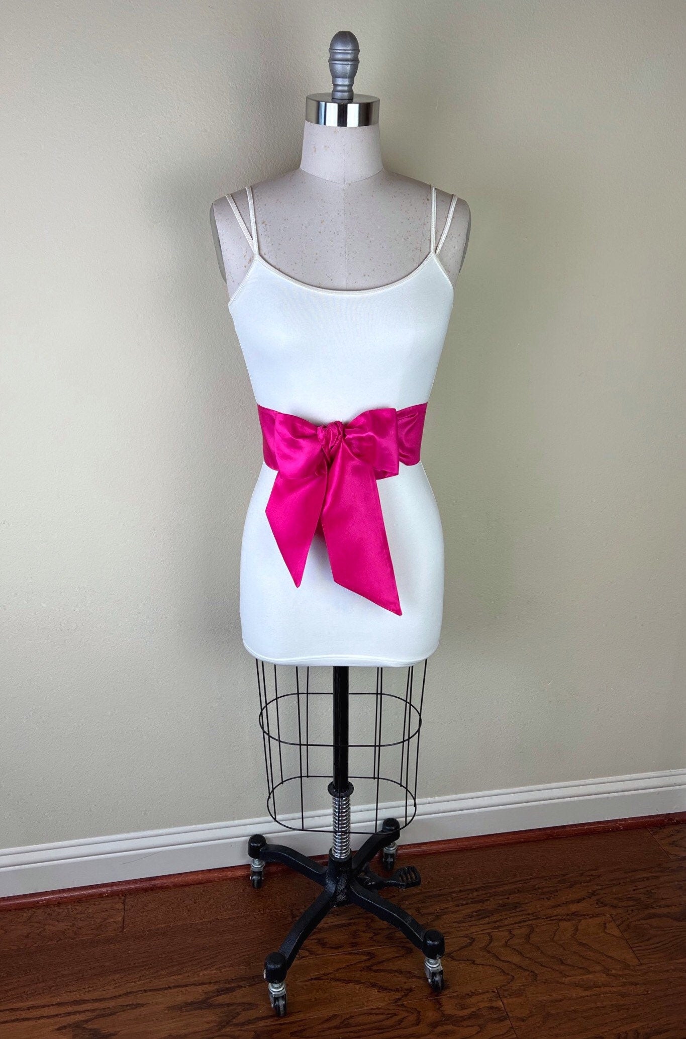 Formal dress accessory in bold pink taffeta