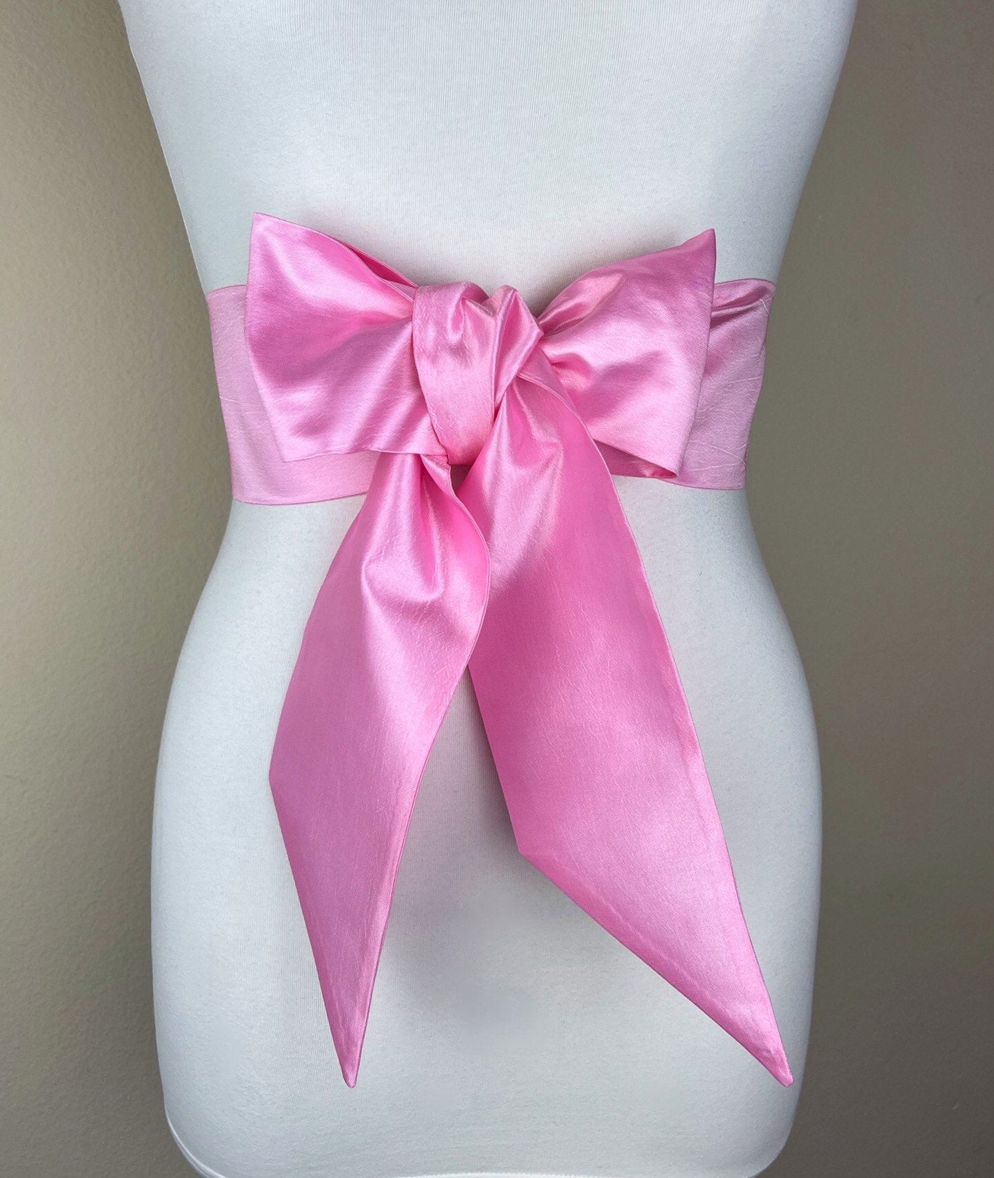 Crisp Taffeta Sash in Candy Pink, Taffeta Bow Belt, Pink Taffeta Sash, Barbie Pink Sash, Candy Pink Sash Belt, Taffeta Belt, Satin Swank