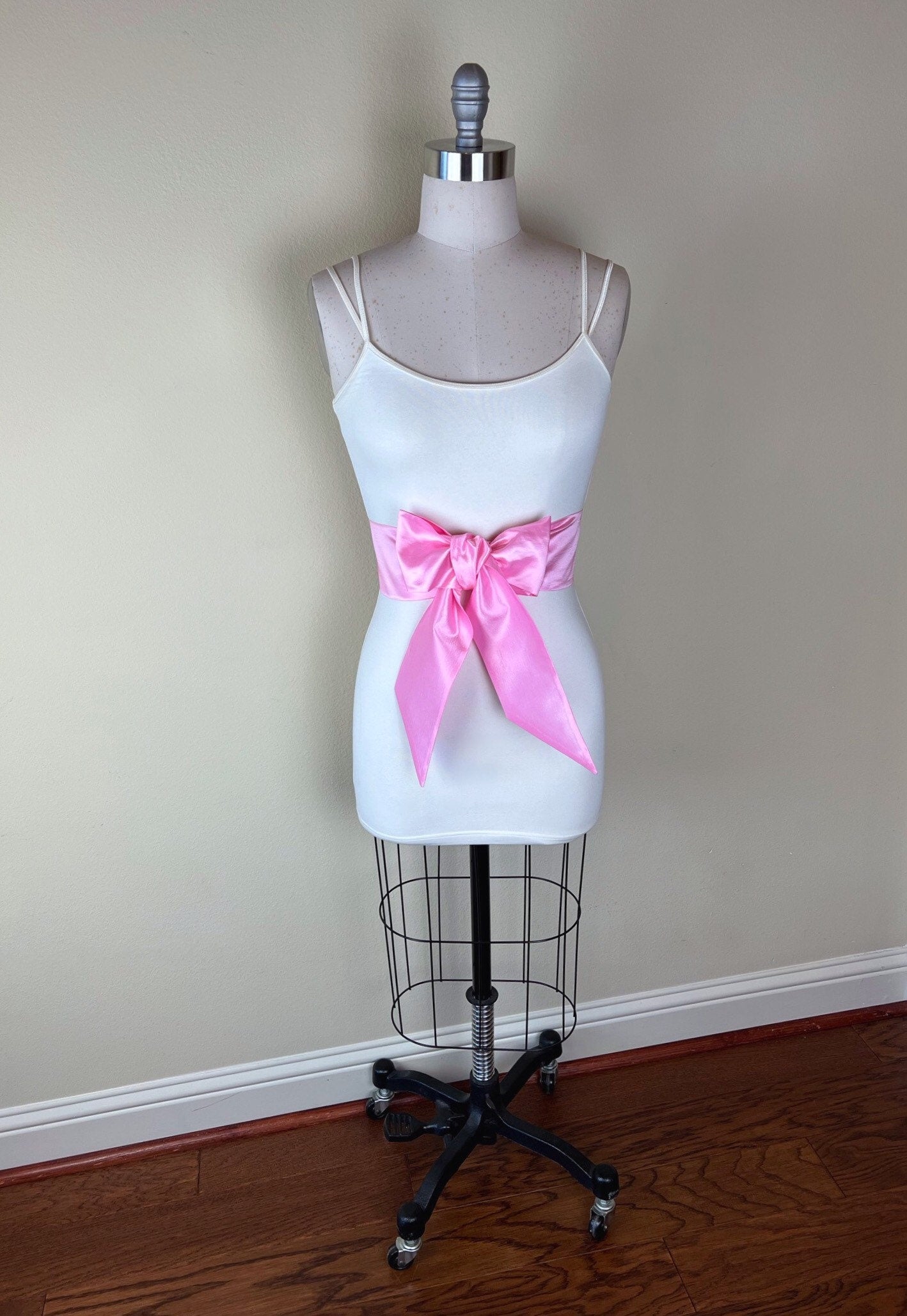 Crisp Taffeta Sash in Candy Pink, Taffeta Bow Belt, Pink Taffeta Sash, Barbie Pink Sash, Candy Pink Sash Belt, Taffeta Belt, Satin Swank