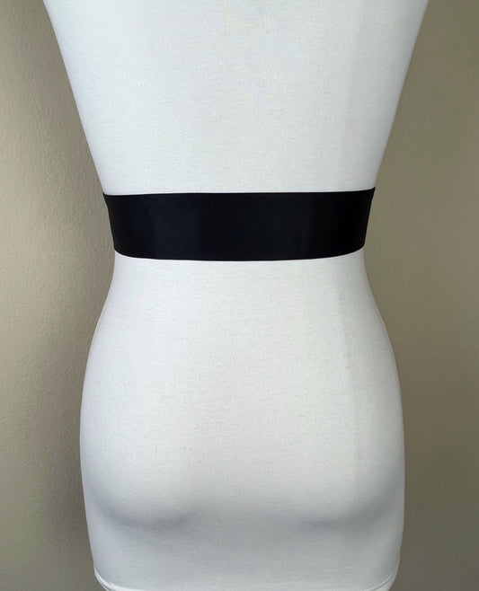 Narrow Black Matte Satin Sash, Black Sash Belt, Wedding Dress Sash, Matte Satin Dress Sash in Black, Narrow Black Sash, Satin Swank