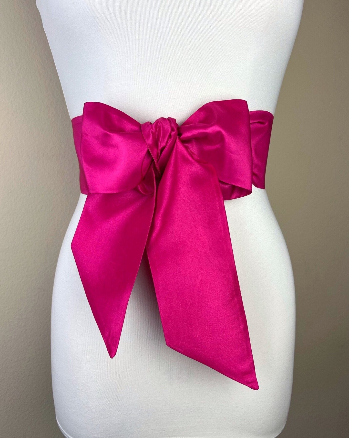 Crisp Taffeta Sash in Shocking Pink, Taffeta Bow Belt, Hot Pink Taffeta Sash, Formal Dress Sash, Hot Pink Sash Belt Taffeta Belt Satin Swank