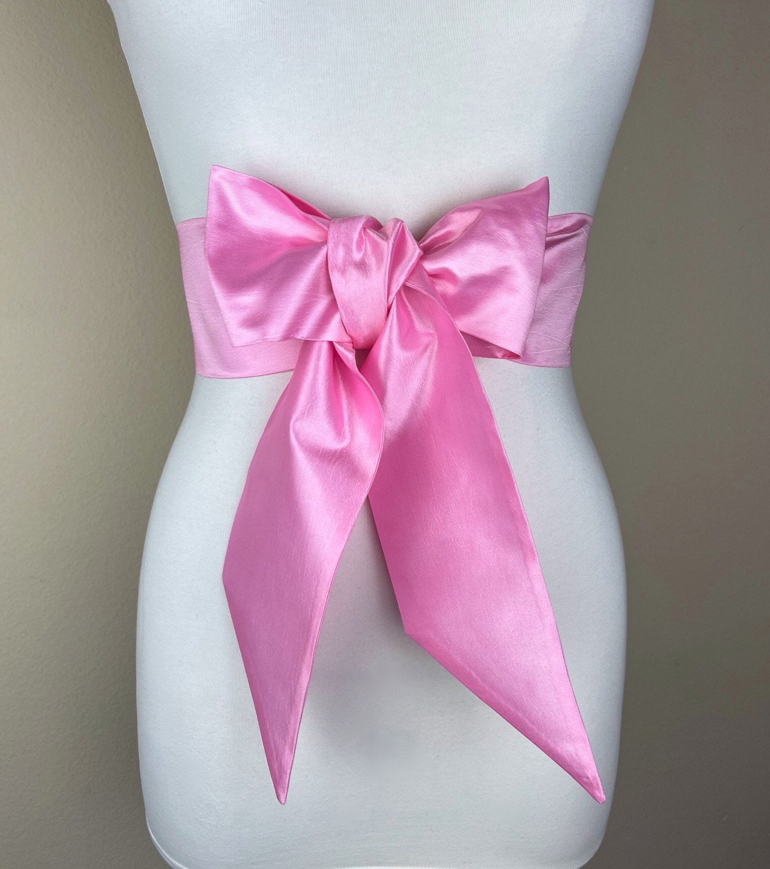 Crisp Taffeta Sash in Candy Pink, Taffeta Bow Belt, Pink Taffeta Sash, Barbie Pink Sash, Candy Pink Sash Belt, Taffeta Belt, Satin Swank