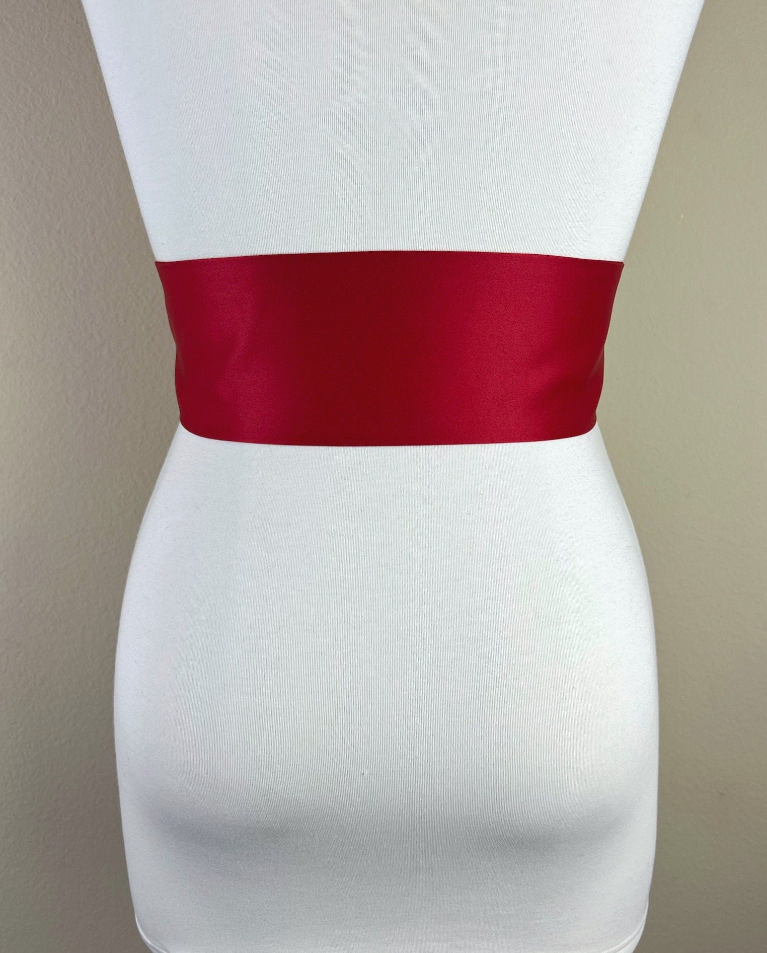 Wide Red Sash in Matte Satin, Wide Red Sash Belt, Red Dress Sash, Matte Red Sash, Formal Dress Sash, Red Belt, Red Waist Sash, Satin Swank