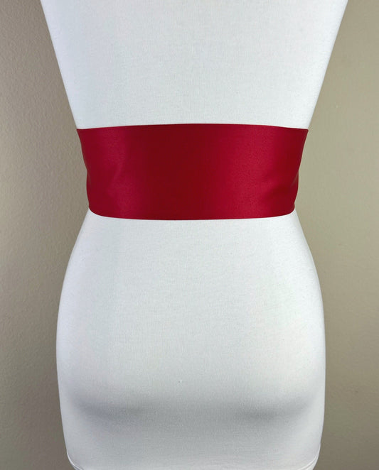 Wide Red Sash in Matte Satin, Wide Red Sash Belt, Red Dress Sash, Matte Red Sash, Formal Dress Sash, Red Belt, Red Waist Sash, Satin Swank