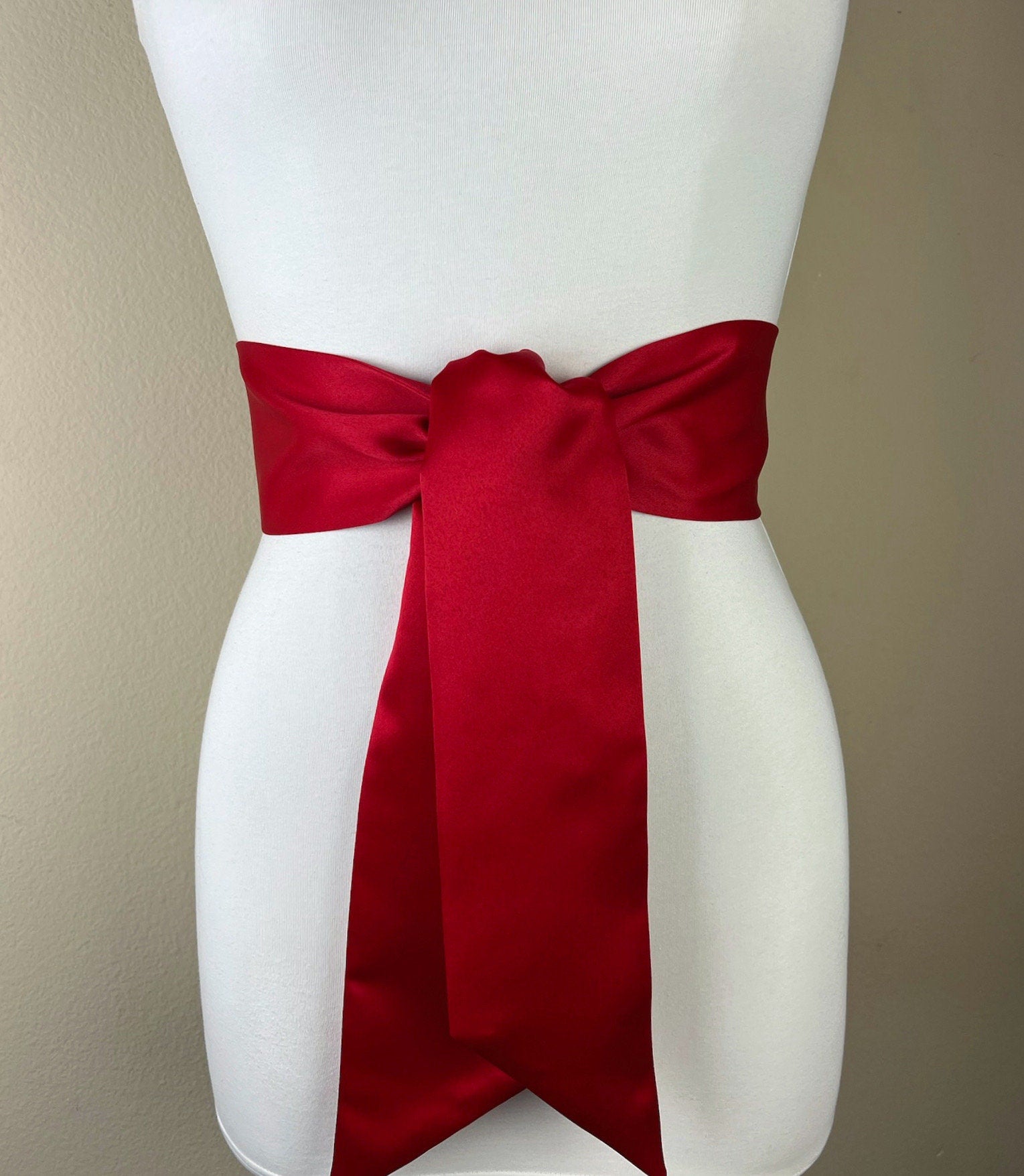 Wide Red Sash in Matte Satin, Wide Red Sash Belt, Red Dress Sash, Matte Red Sash, Formal Dress Sash, Red Belt, Red Waist Sash, Satin Swank