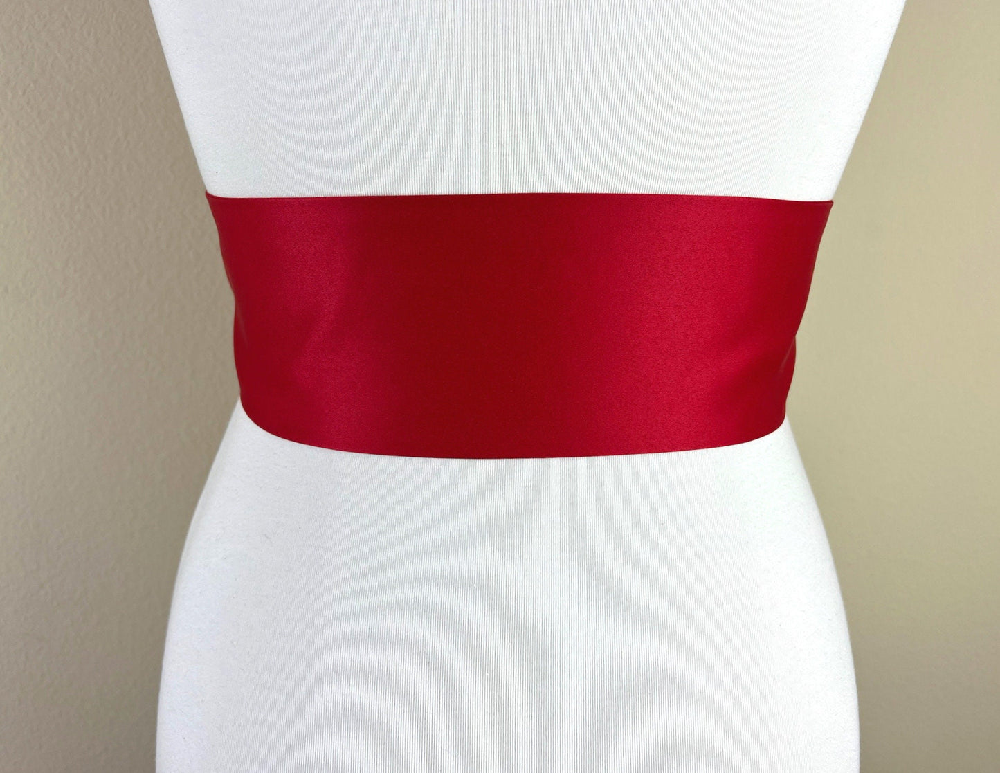 Wide Red Sash in Matte Satin, Wide Red Sash Belt, Red Dress Sash, Matte Red Sash, Formal Dress Sash, Red Belt, Red Waist Sash, Satin Swank