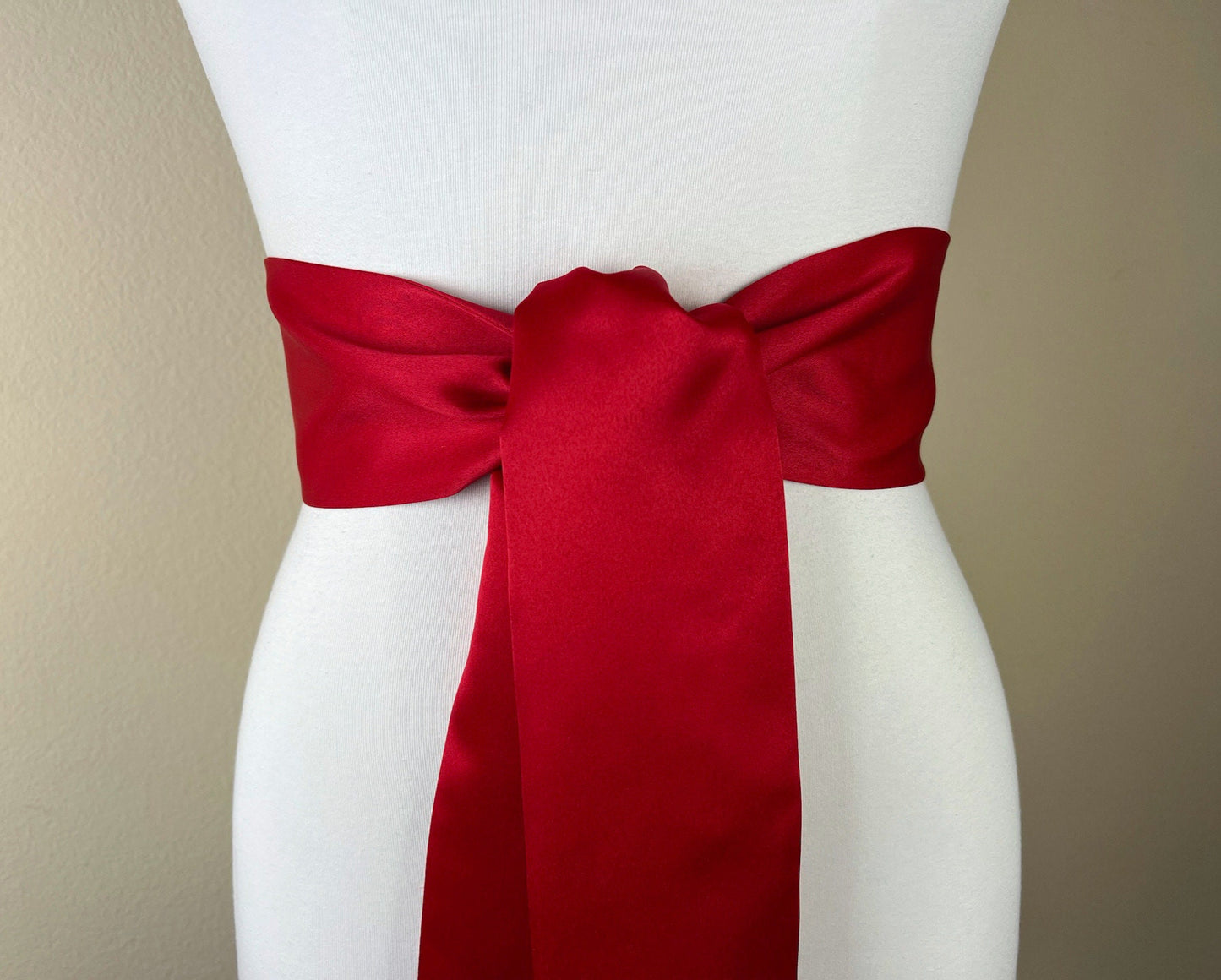 Wide Red Sash in Matte Satin, Wide Red Sash Belt, Red Dress Sash, Matte Red Sash, Formal Dress Sash, Red Belt, Red Waist Sash, Satin Swank