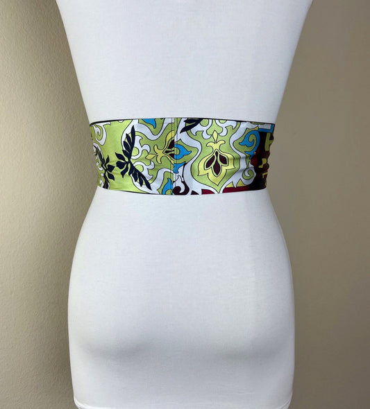 Pucci Inspired Sash Belt, Retro Accessories, 60s Style Pucci Print, Abstract Print Accessories, Psychedelic 60s, Boho Sash, Satin Swank