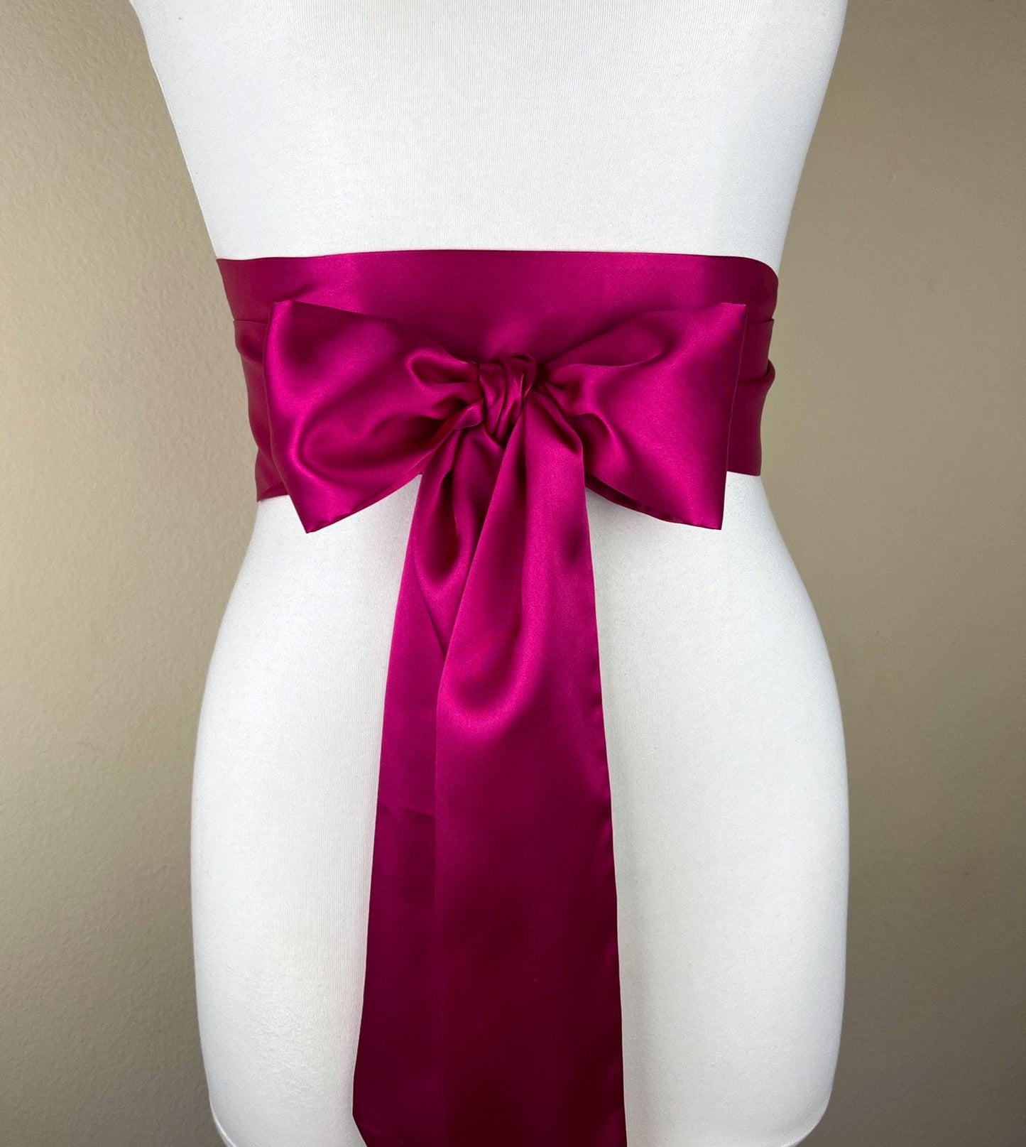 Magenta Satin Sash, Magenta Sash, Obi Sash Belt, Fuchsia Satin Sash, Magenta Wedding Sash, Bridal Sash, Bridesmaid Dress Sash, Satin Swank