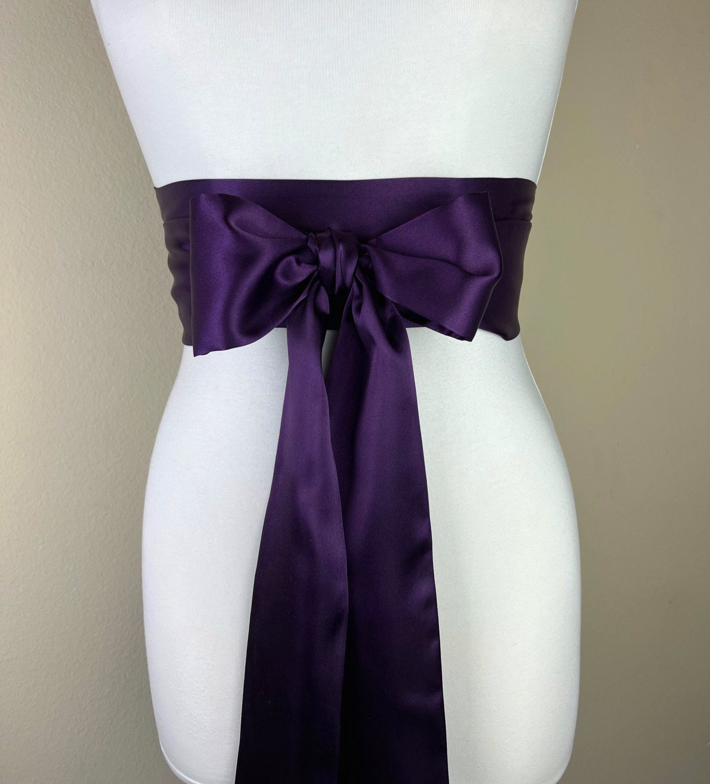 Plum Sash, Plum Satin Sash, Eggplant Sash, Deep Purple Sash Belt, Eggplant Satin Sash Belt, Obi Wrap, Wedding Sash, Bridal Sash, Satin Swank