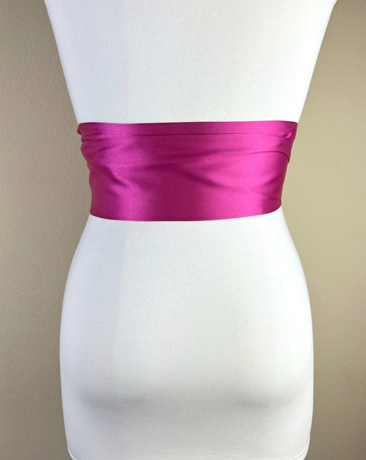 Hot Pink Satin Sash, Pink Sash Belt, Pink Bow Belt, Bright Pink Hot Pink Sash, Wedding Sash, Bridal Sash, Bridesmaid Dress Sash, Satin Swank