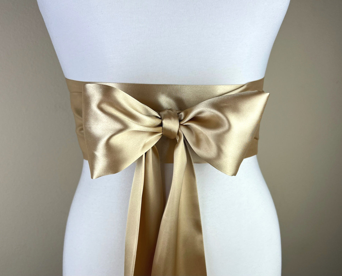 Pale Gold Sash, Gold Satin Sash, Light Gold Wedding Dress Sash Belt, Satin Sash, Gold Bridal Sash, Obi Sash Belt in Gold, Satin Swank