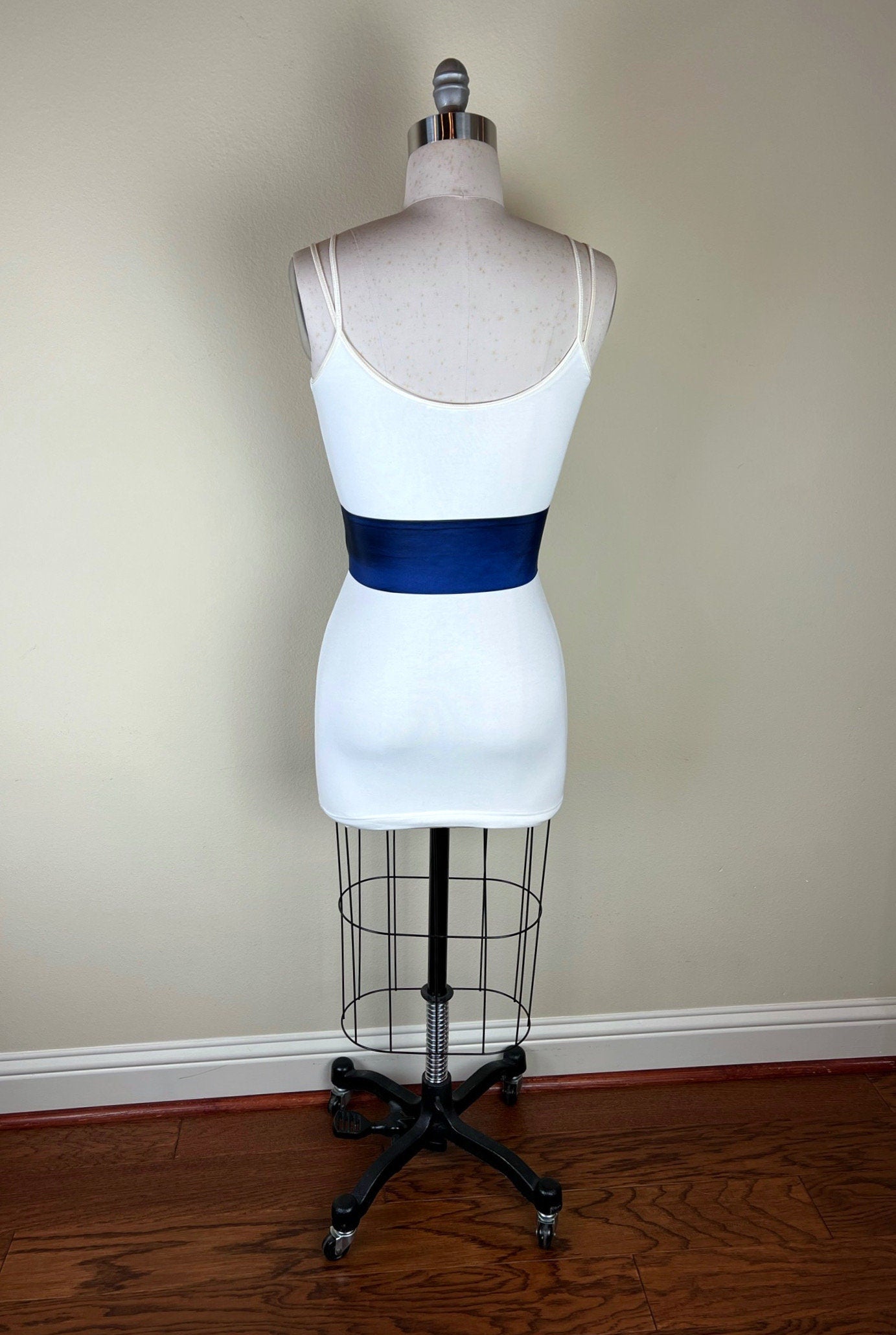 Crisp Taffeta Sash in Navy Blue, Navy Taffeta Bow Belt, Formal Navy Dress Sash, Taffeta Ball Gown Sash, Navy Sash Belt, Satin Swank