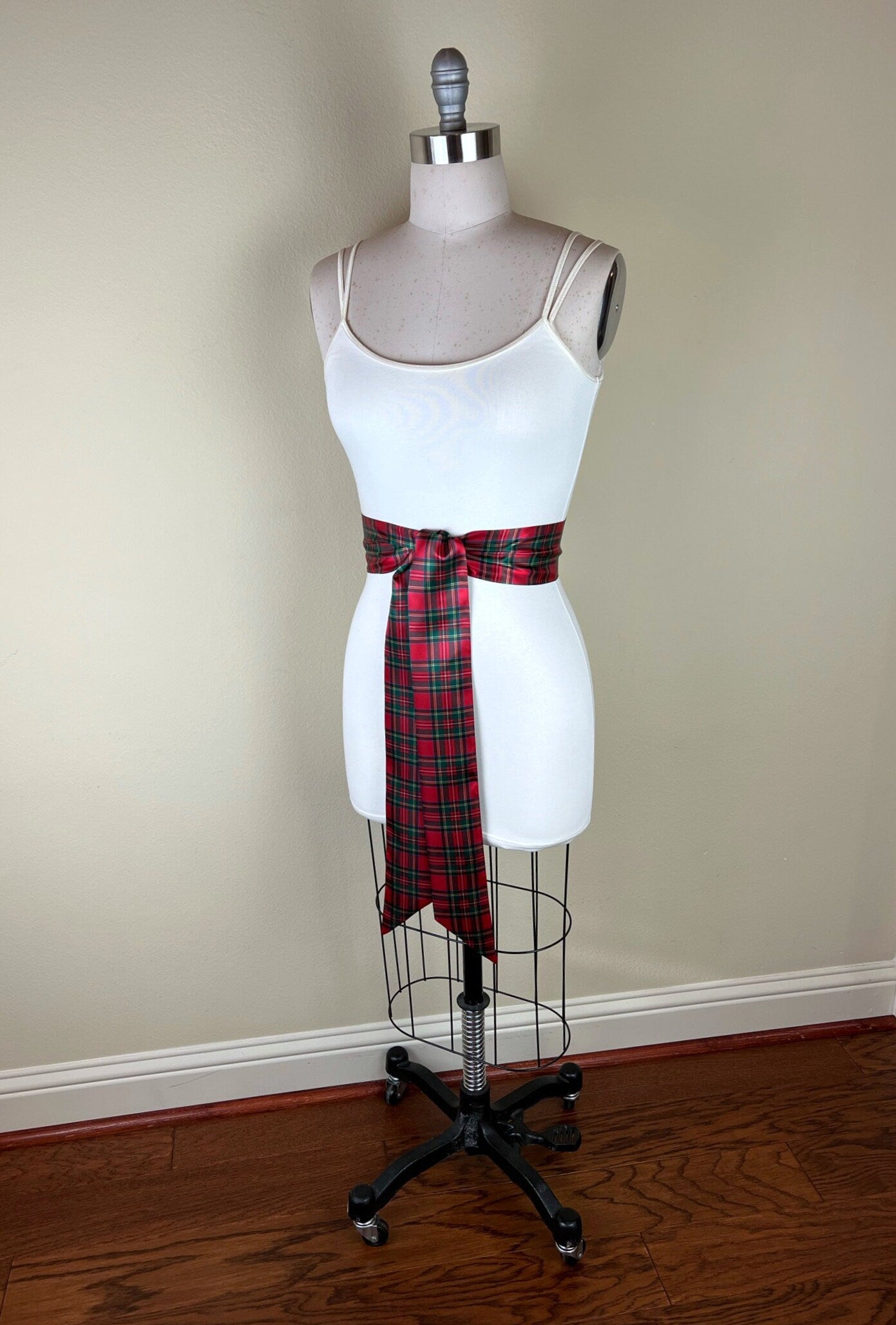 Royal Stewart Satin Sash, Royal Stewart Tartan Sash, Christmas Plaid Sash Belt, Red Royal Stewart Tartan, Red & Green Plaid, Satin Swank