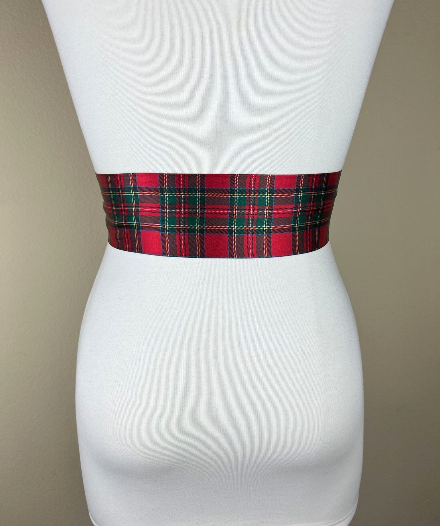 Royal Stewart Satin Sash, Royal Stewart Tartan Sash, Christmas Plaid Sash Belt, Red Royal Stewart Tartan, Red & Green Plaid, Satin Swank