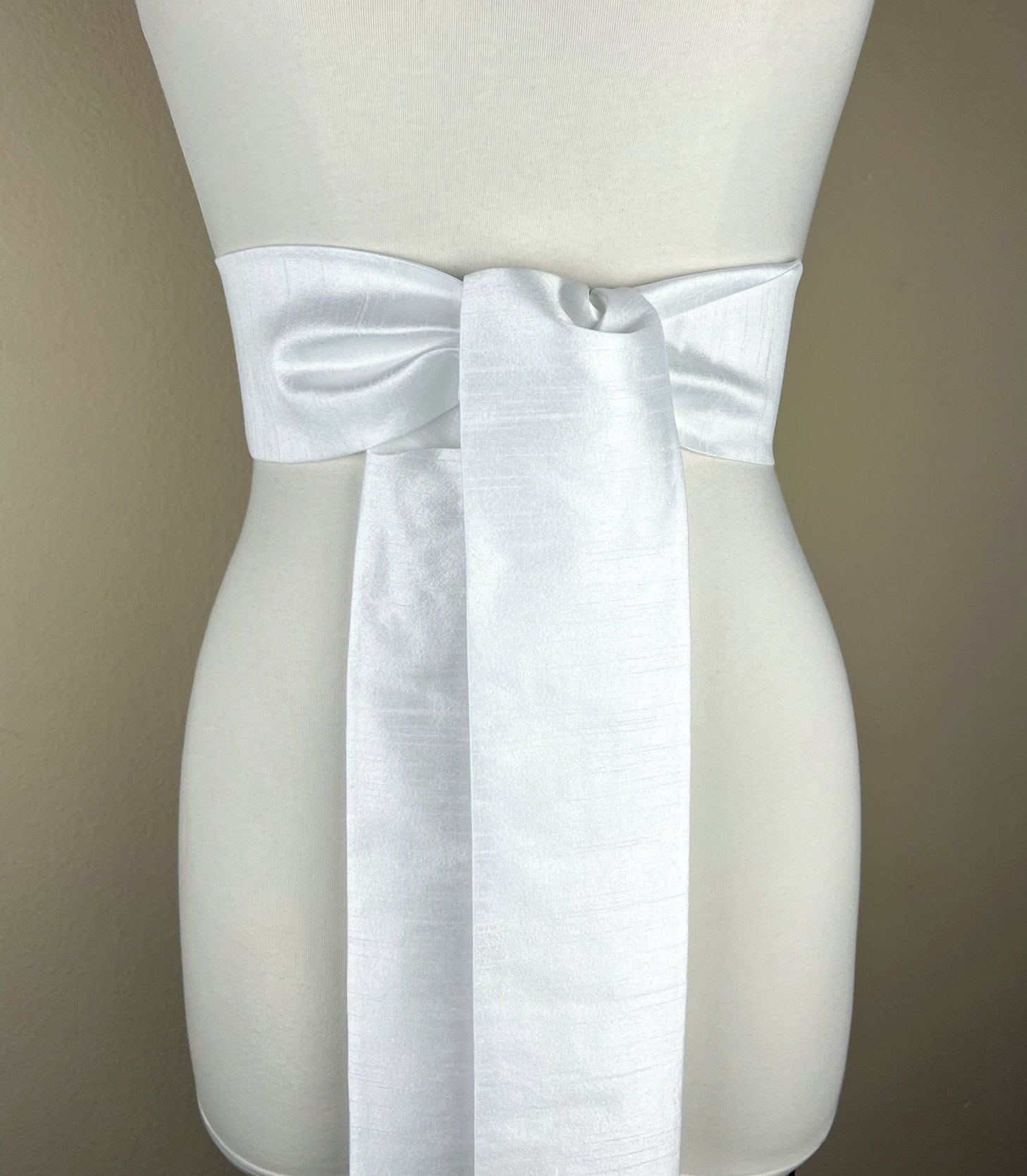 Wide White Textured Sash Belt by Satin Swank Wide White Textured Sash Belt by Satin Swank
