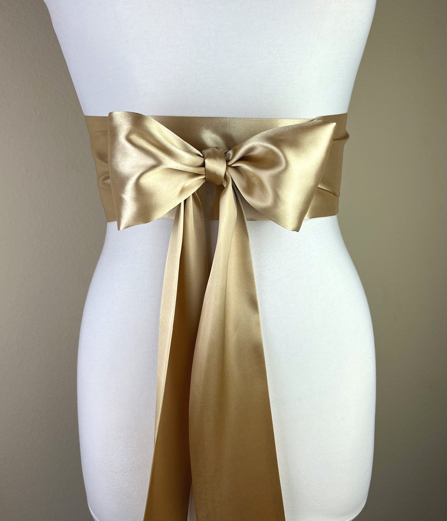 Pale Gold Sash, Gold Satin Sash, Light Gold Wedding Dress Sash Belt, Satin Sash, Gold Bridal Sash, Obi Sash Belt in Gold, Satin Swank