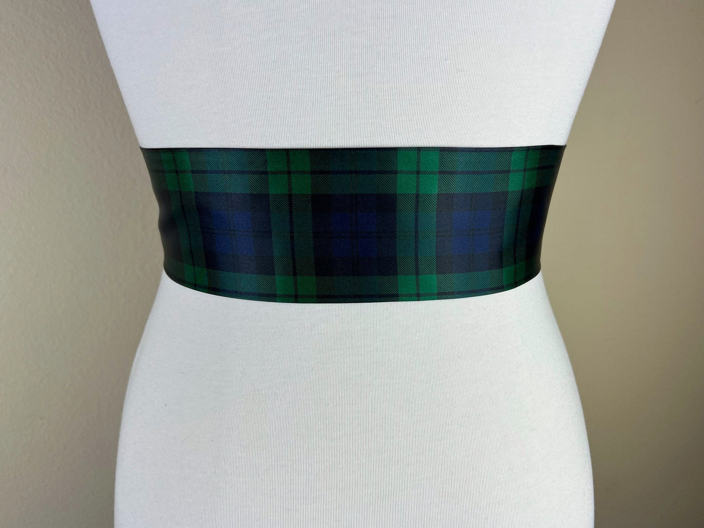 Black Watch Satin Sash, Black Watch Tartan Sash Belt, Blackwatch Plaid Waist Sash, Black Watch Regiment Tartan of Scotland, Satin Swank