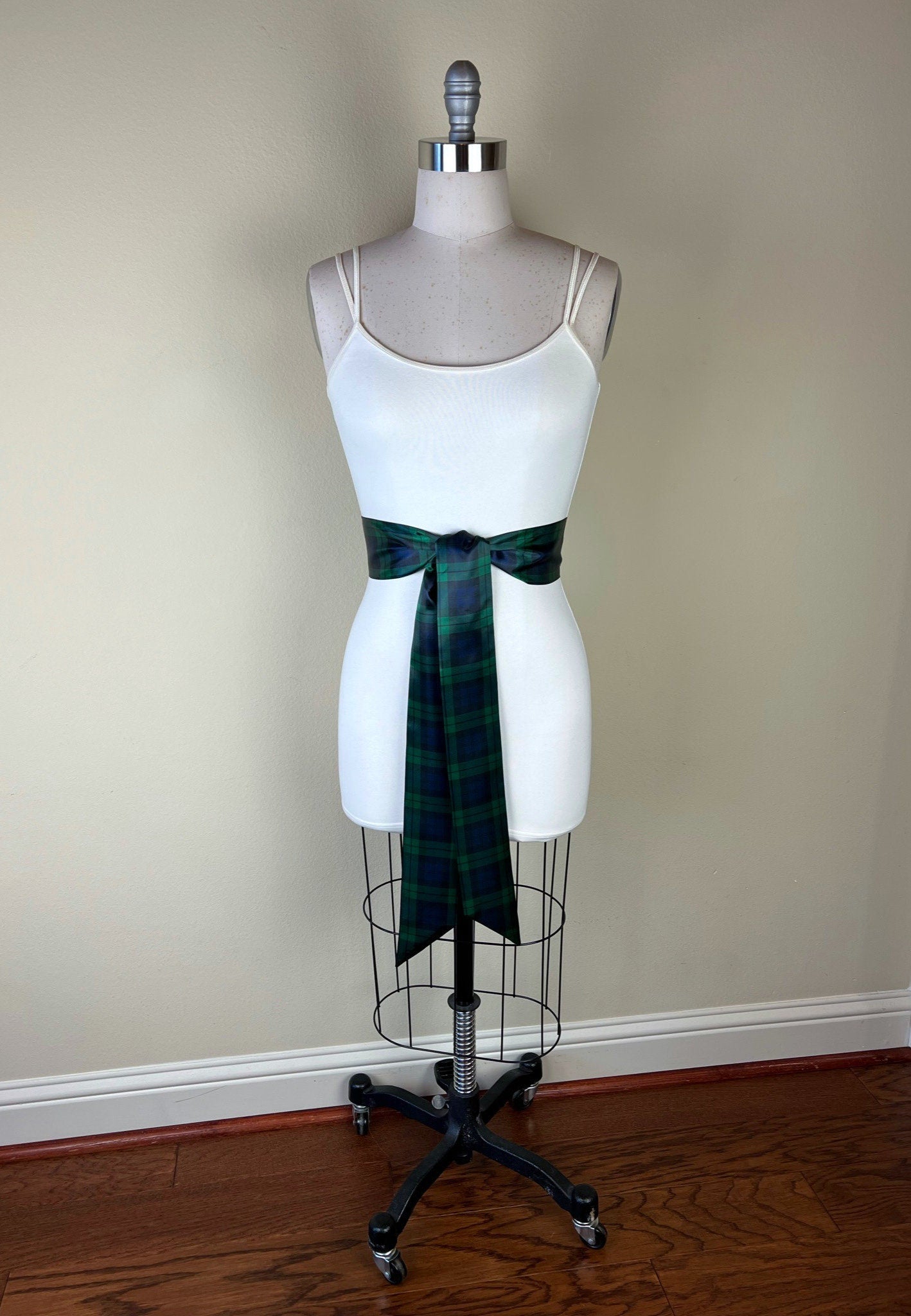 Black Watch Satin Sash, Black Watch Tartan Sash Belt, Blackwatch Plaid Waist Sash, Black Watch Regiment Tartan of Scotland, Satin Swank