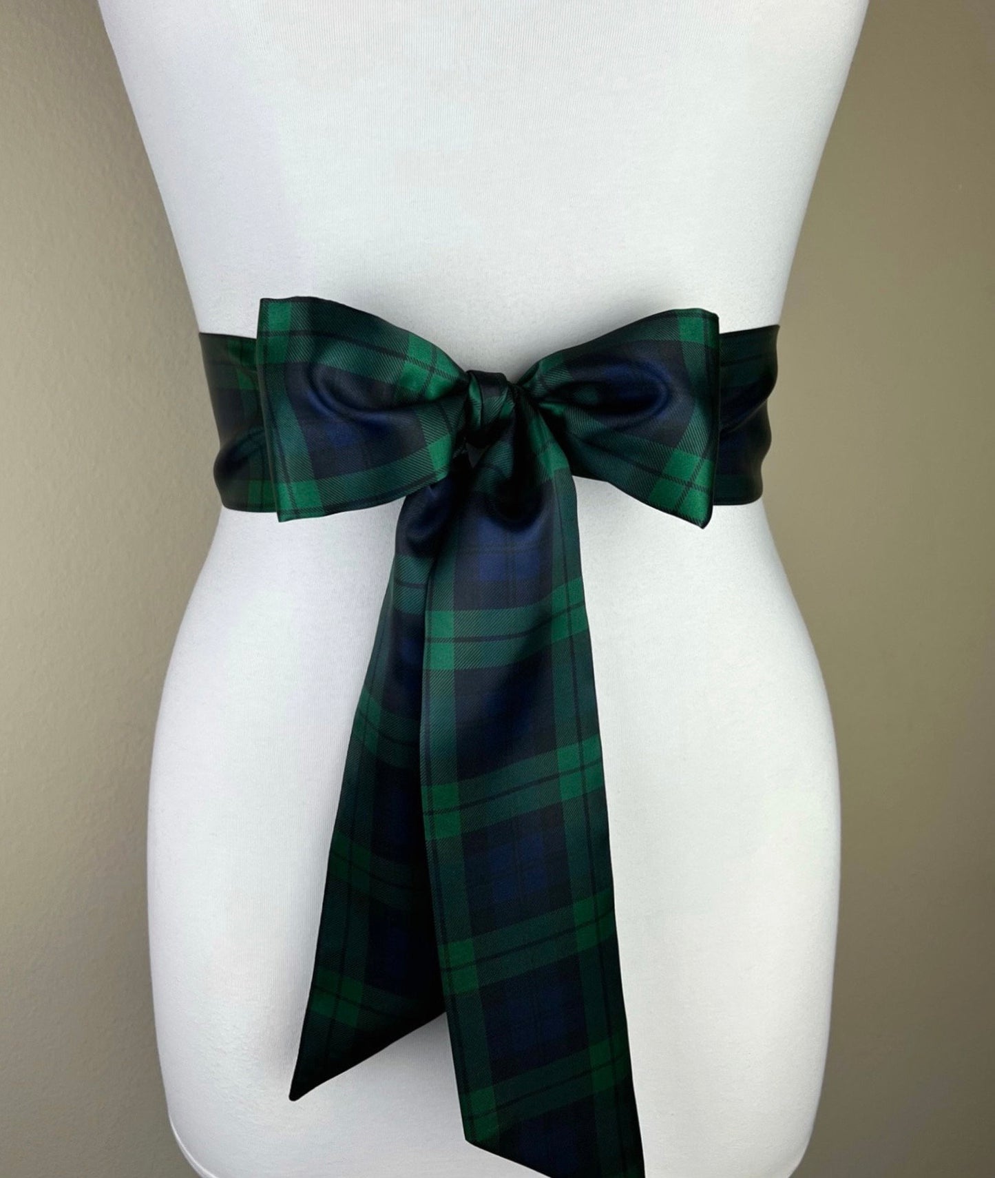 Black Watch Satin Sash, Black Watch Tartan Sash Belt, Blackwatch Plaid Waist Sash, Black Watch Regiment Tartan of Scotland, Satin Swank