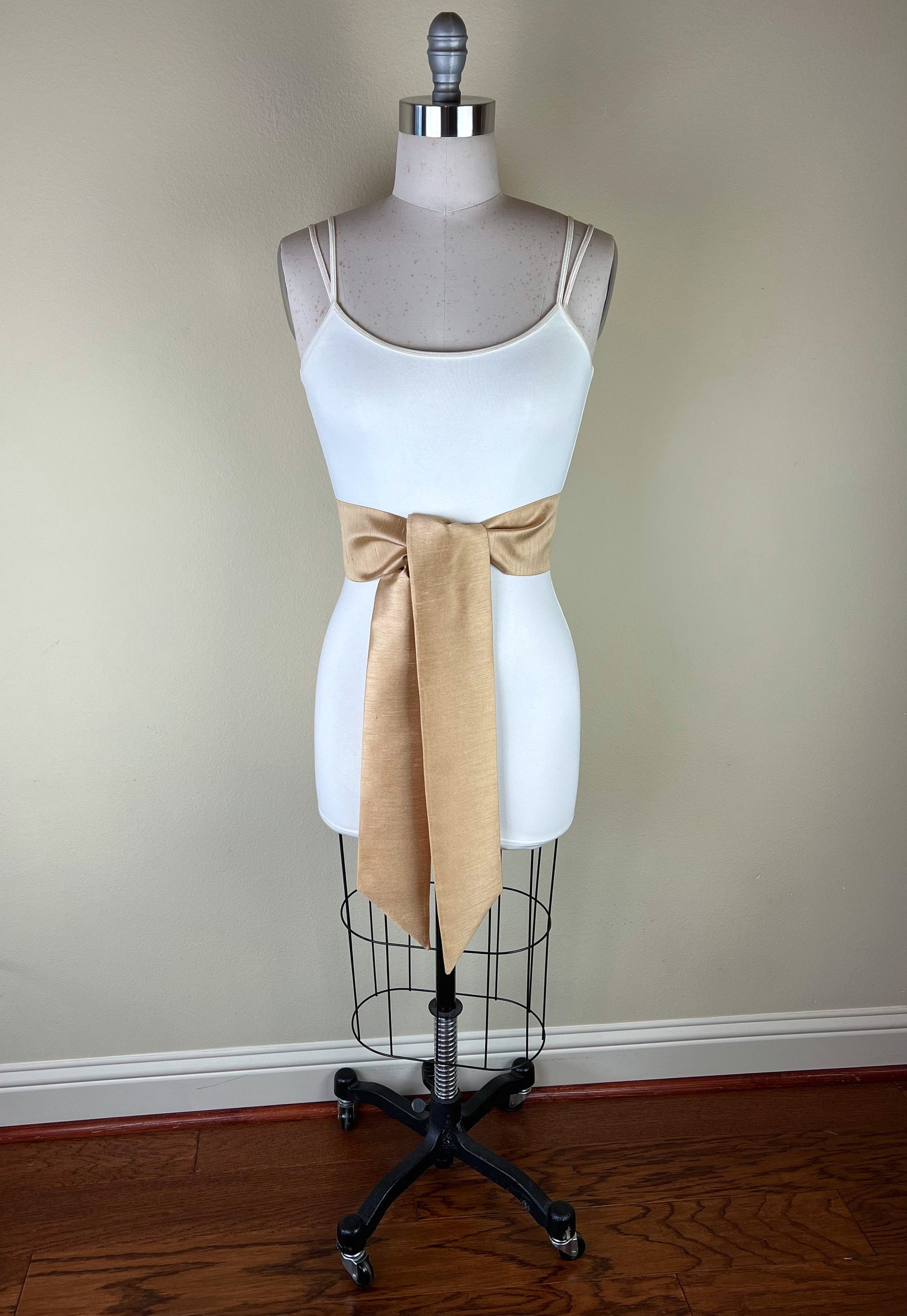 Wide Textured Gold Sash Belt, Gold Dupioni Sash, Gold Dress Sash, Dupioni Fabric Belt, Gold Wedding Sash, Formal Dress Sash, Satin Swank