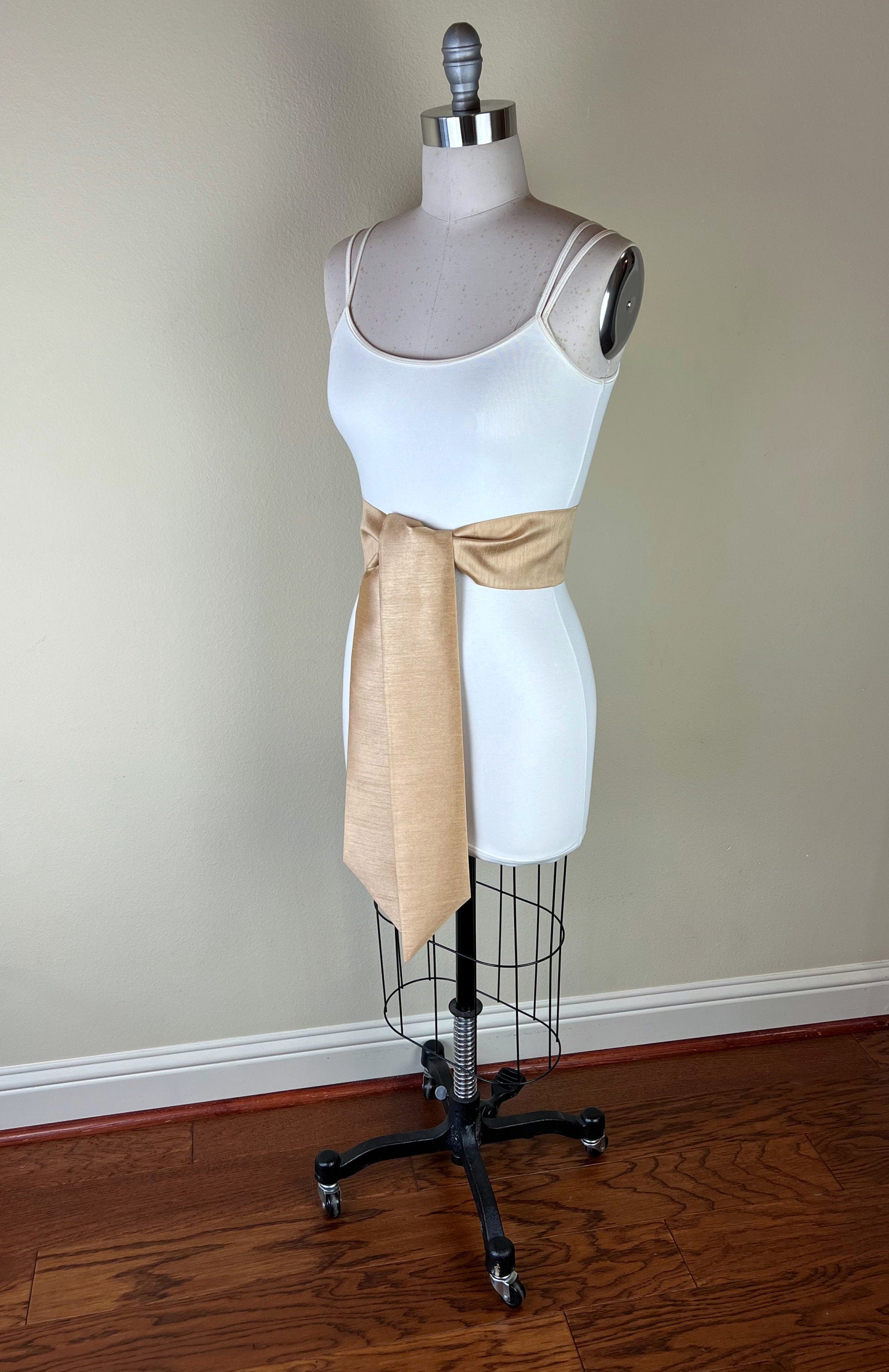 Wide Textured Gold Sash Belt, Gold Dupioni Sash, Gold Dress Sash, Dupioni Fabric Belt, Gold Wedding Sash, Formal Dress Sash, Satin Swank