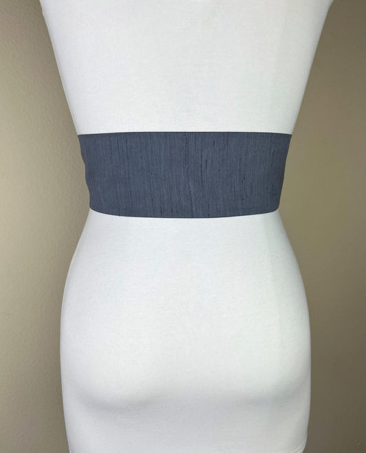 Wide Textured Charcoal Gray Sash Belt, Gray Dupioni Sash, Gray Dress Sash, Dupioni Fabric Belt, Gray Wedding Sash, Charcoal Sash Satin Swank
