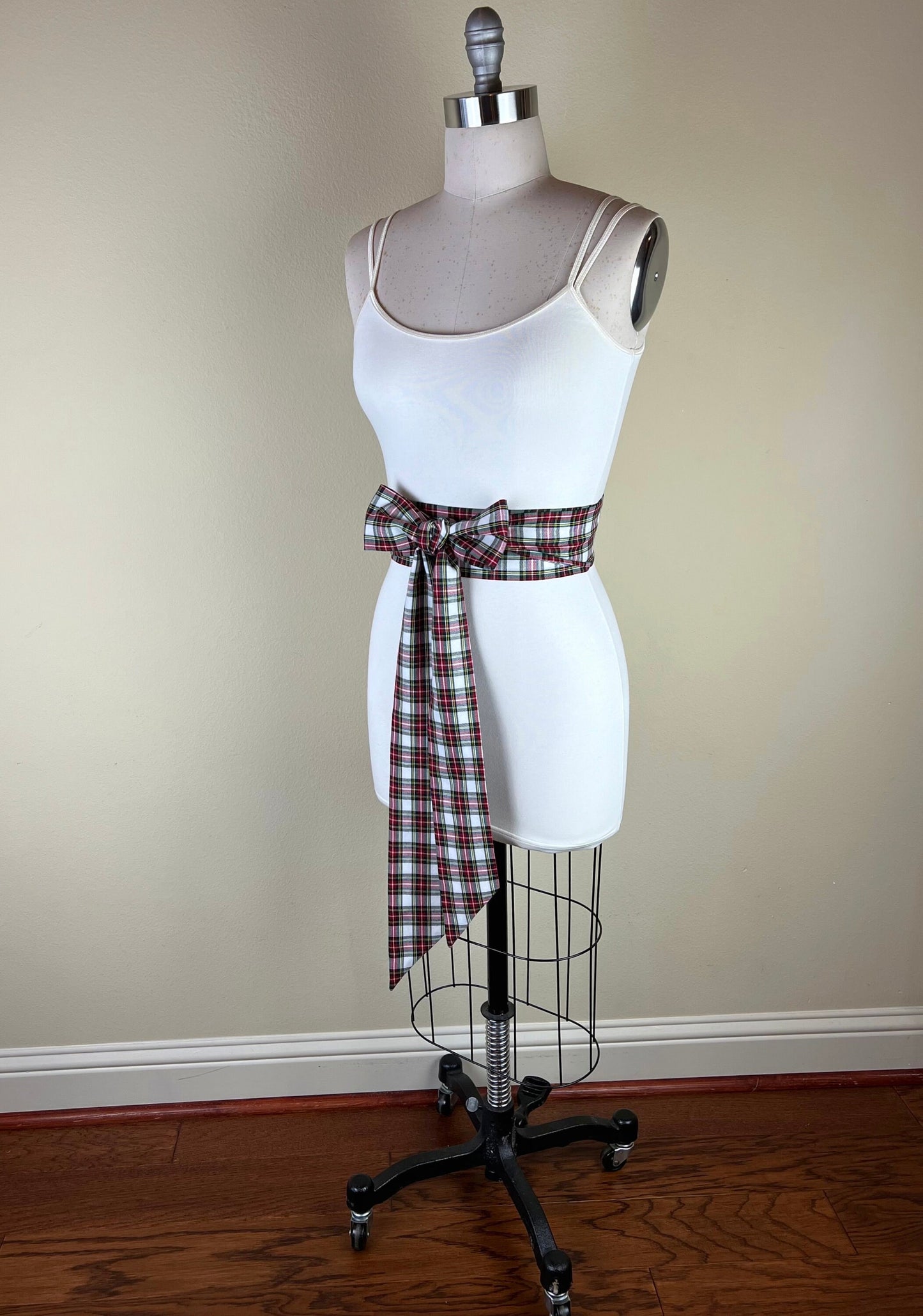 Stewart Dress Tartan Sash Belt, Stewart Tartan Sash, Christmas Plaid Sash Belt, Stewart Plaid Sash, Holiday Dress Accessories, Satin Swank
