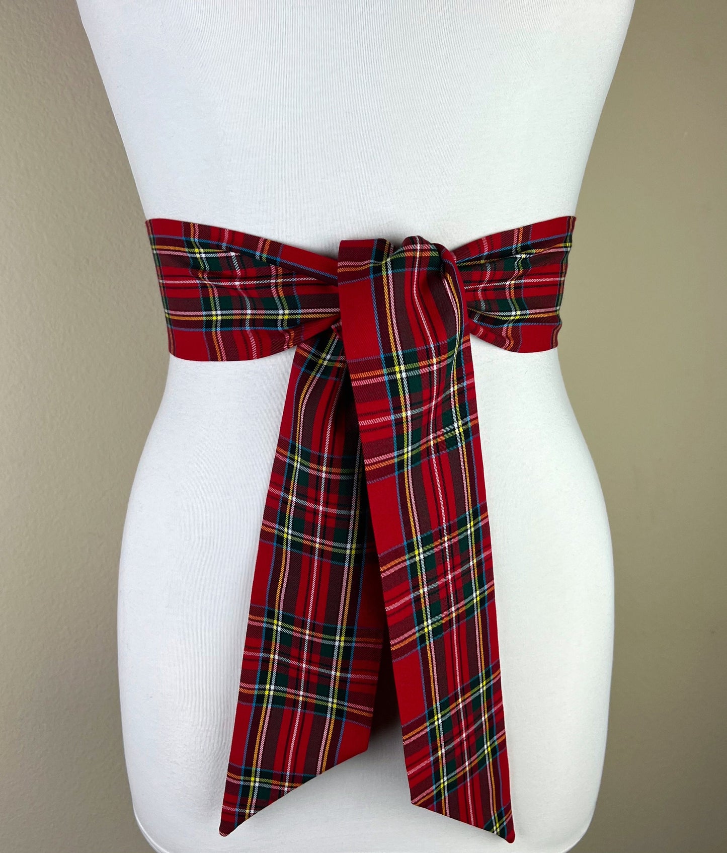Wide Royal Stewart Tartan Sash Belt, Stewart Clan Tartan Plaid Sash, Red Plaid Sash, Red Tartan, Scottish Tartan Accessories, Satin Swank