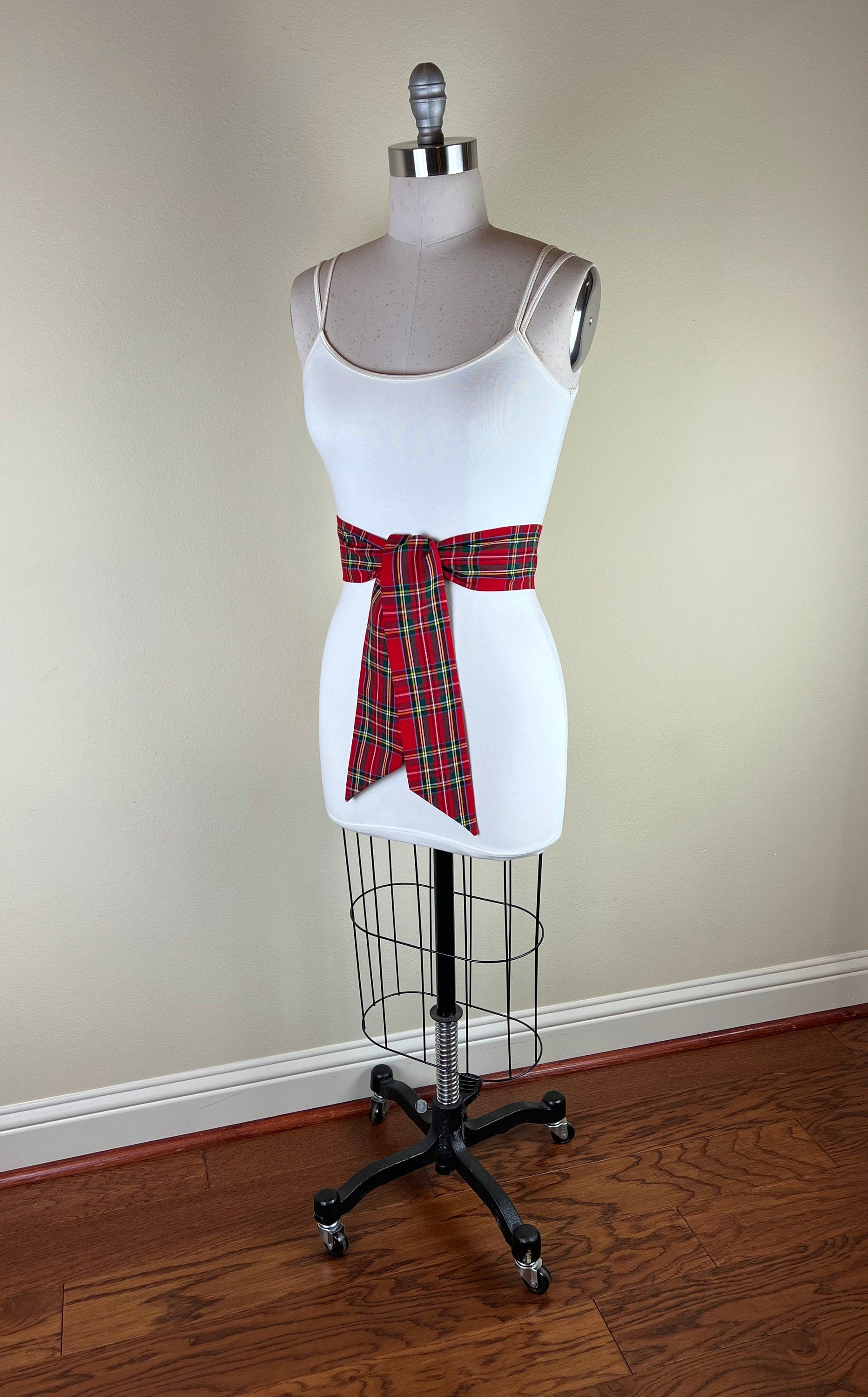 Wide Royal Stewart Tartan Sash Belt, Stewart Clan Tartan Plaid Sash, Red Plaid Sash, Red Tartan, Scottish Tartan Accessories, Satin Swank