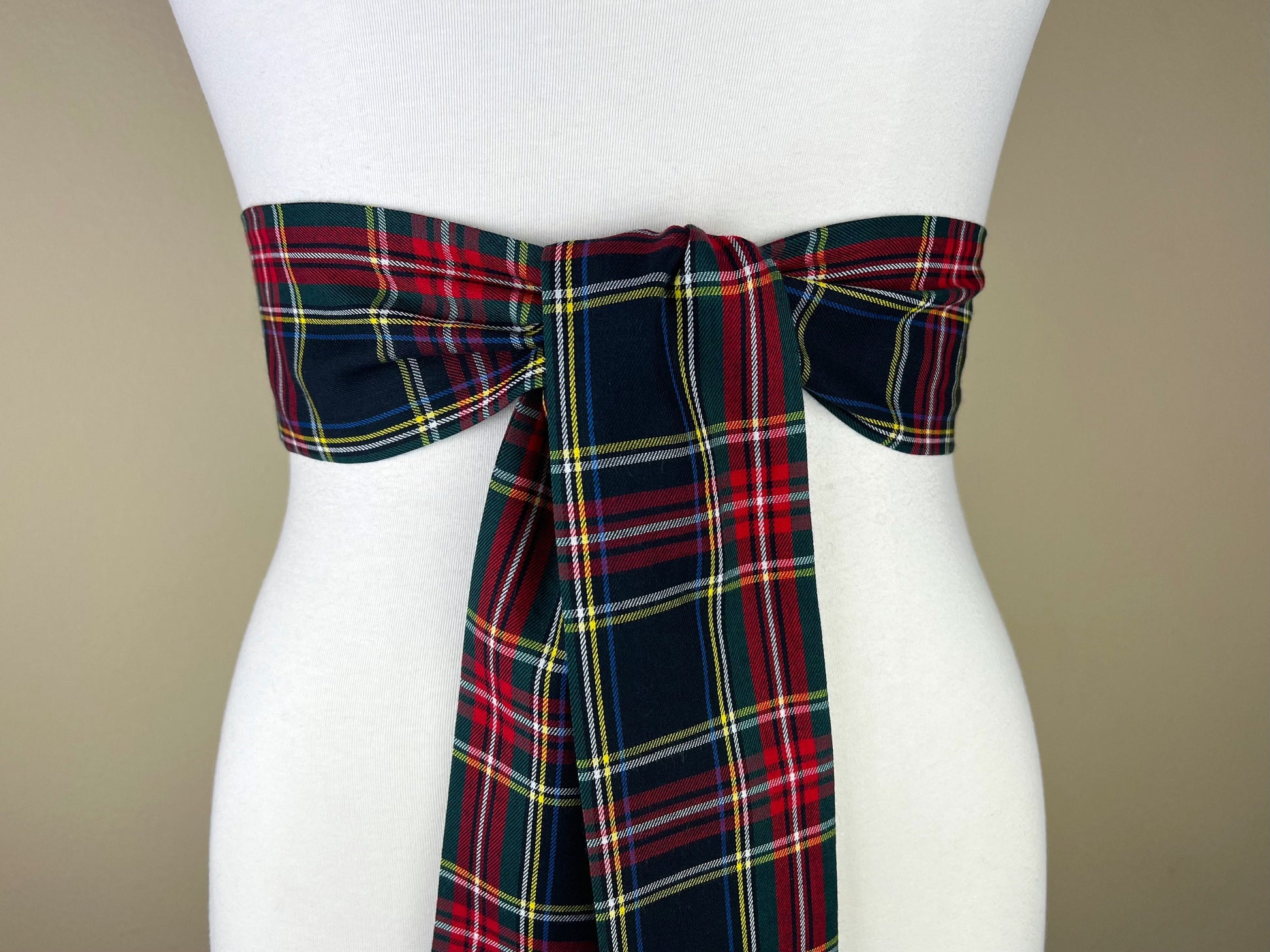 Royal Stewart Black Tartan Sash Belt, Stewart Clan Tartan Plaid Sash, Black Stewart Tartan Sash, Scottish Tartan Accessories, Satin Swank