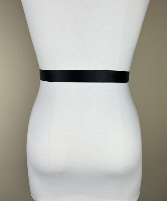 Extra Narrow Black Sash, Black Satin Sash Belt, Skinny Sash Belt, Narrow Satin Sash, Thin Sash Belt, Black Narrow Sash, Satin Swank