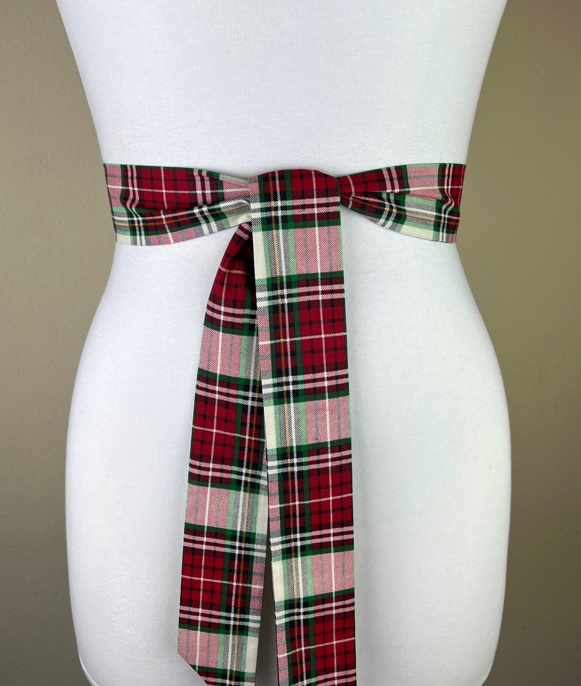 Narrow Stewart Dress Tartan Sash, Stewart Tartan Sash Belt, Red Plaid Sash, Tartan Plaid Belt, Tartan Accessories, Tartan Belt, Satin Swank
