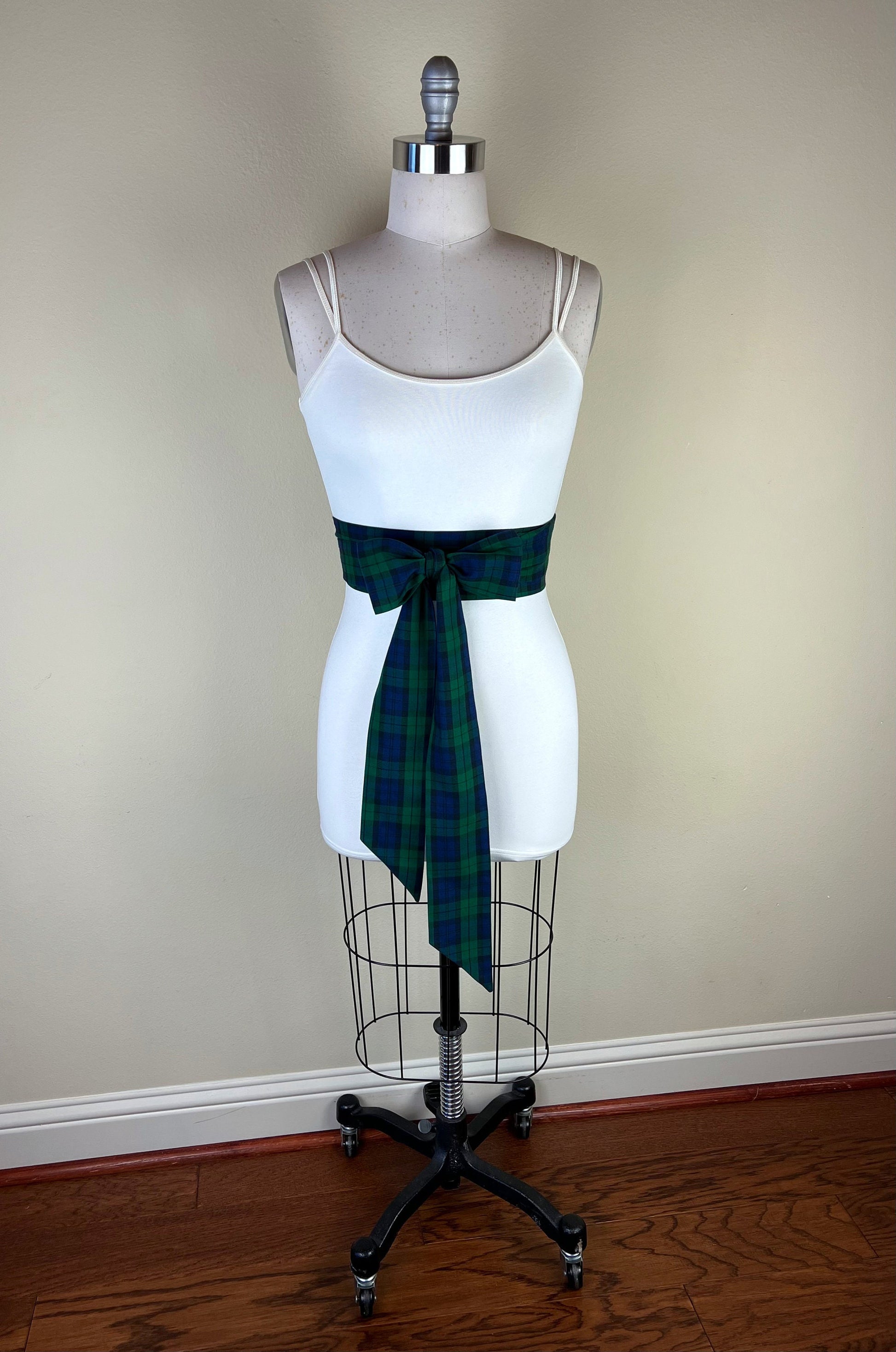 Black Watch Tartan Sash, Black Watch Plaid Sash, Extra Long Black Watch Tartan Wedding Sash, Black Watch Tartan Accessories, Satin Swank