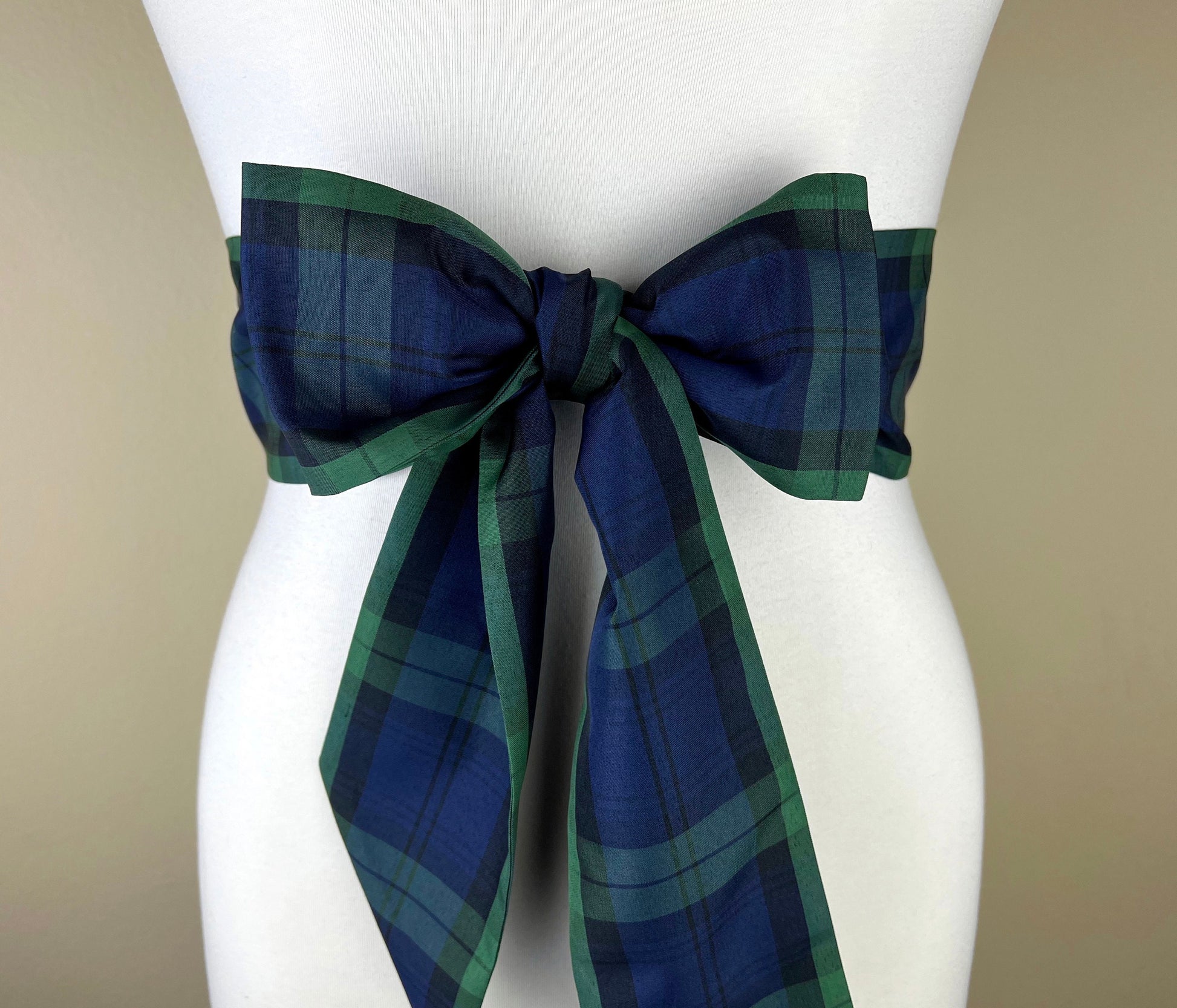 Taffeta Black Watch Tartan Sash, Black Watch Plaid Taffeta Sash, Black Watch Taffeta Dress Sash, Black Watch Accessories, Satin Swank