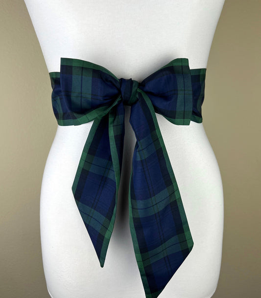 Taffeta Black Watch Tartan Sash, Black Watch Plaid Taffeta Sash, Black Watch Taffeta Dress Sash, Black Watch Accessories, Satin Swank