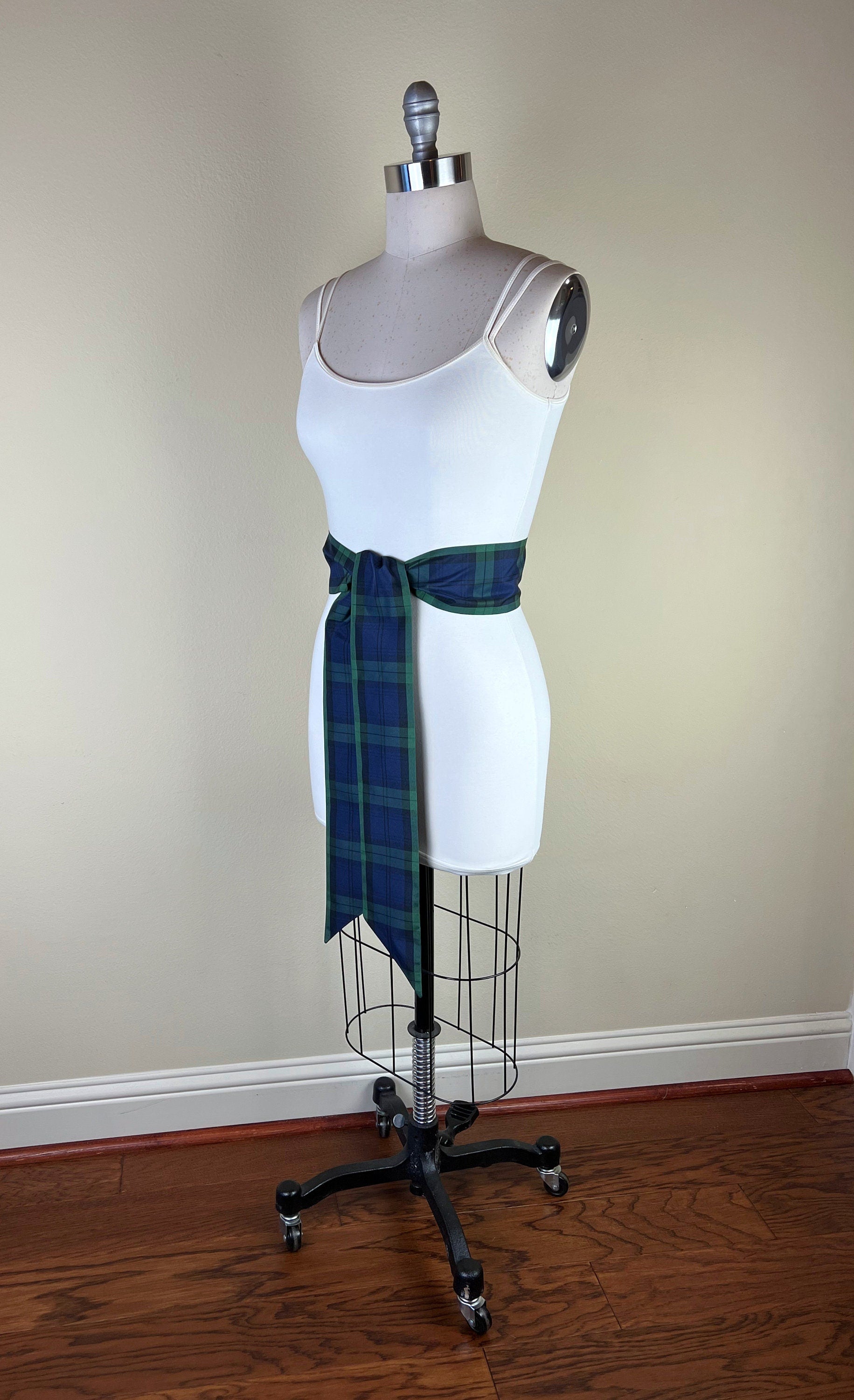 Taffeta Black Watch Tartan Sash, Black Watch Plaid Taffeta Sash, Black Watch Taffeta Dress Sash, Black Watch Accessories, Satin Swank