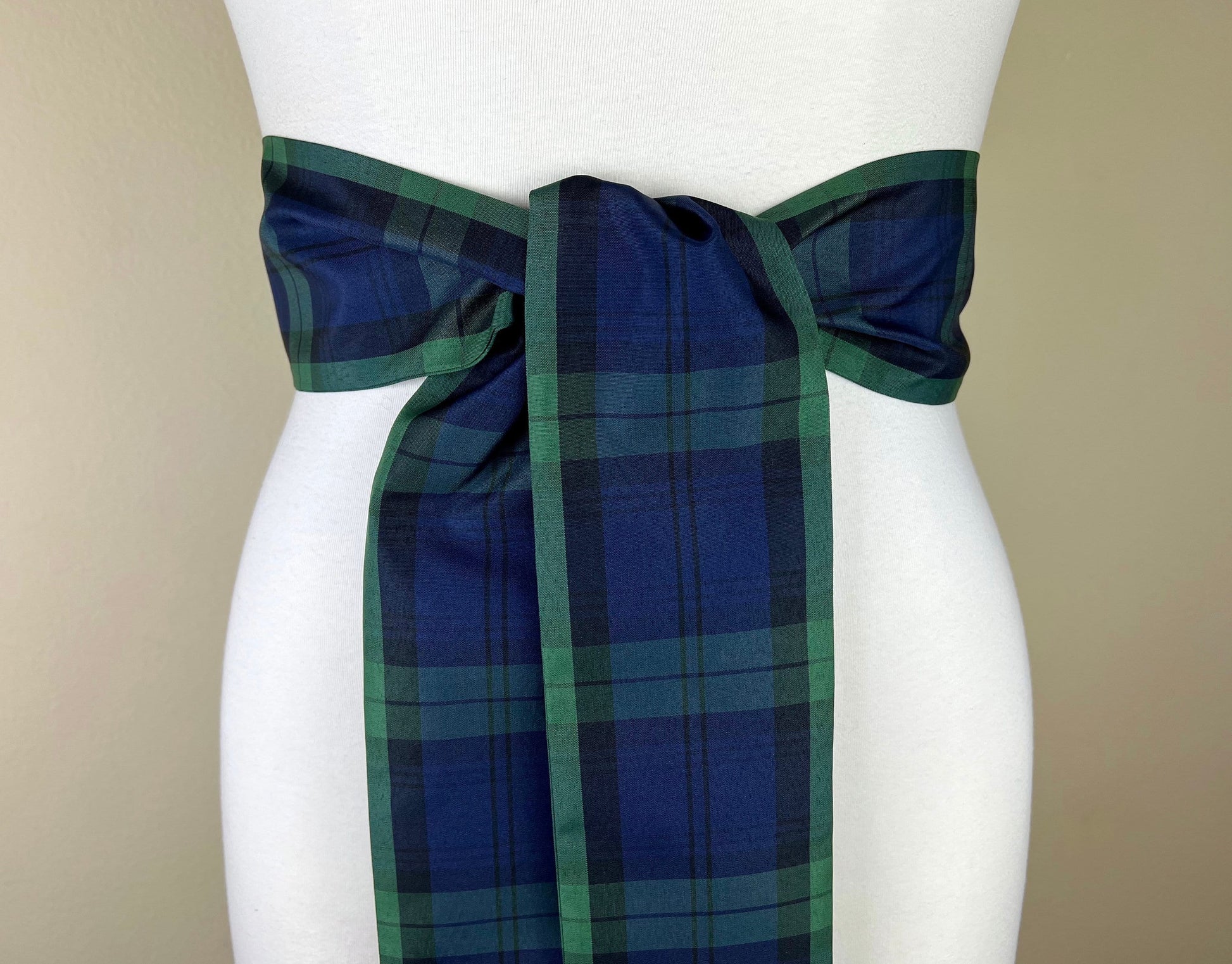 Taffeta Black Watch Tartan Sash, Black Watch Plaid Taffeta Sash, Black Watch Taffeta Dress Sash, Black Watch Accessories, Satin Swank