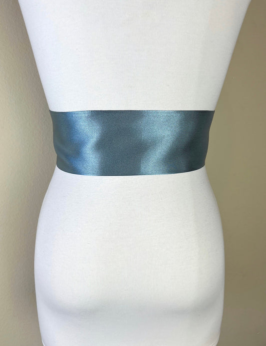 Steel Gray Satin Sash, Solid Gray Sash Belt, Gray Wedding Dress Sash, Bridesmaid Sash, Flower Girl Sash, Gray Satin Belt, Satin Swank