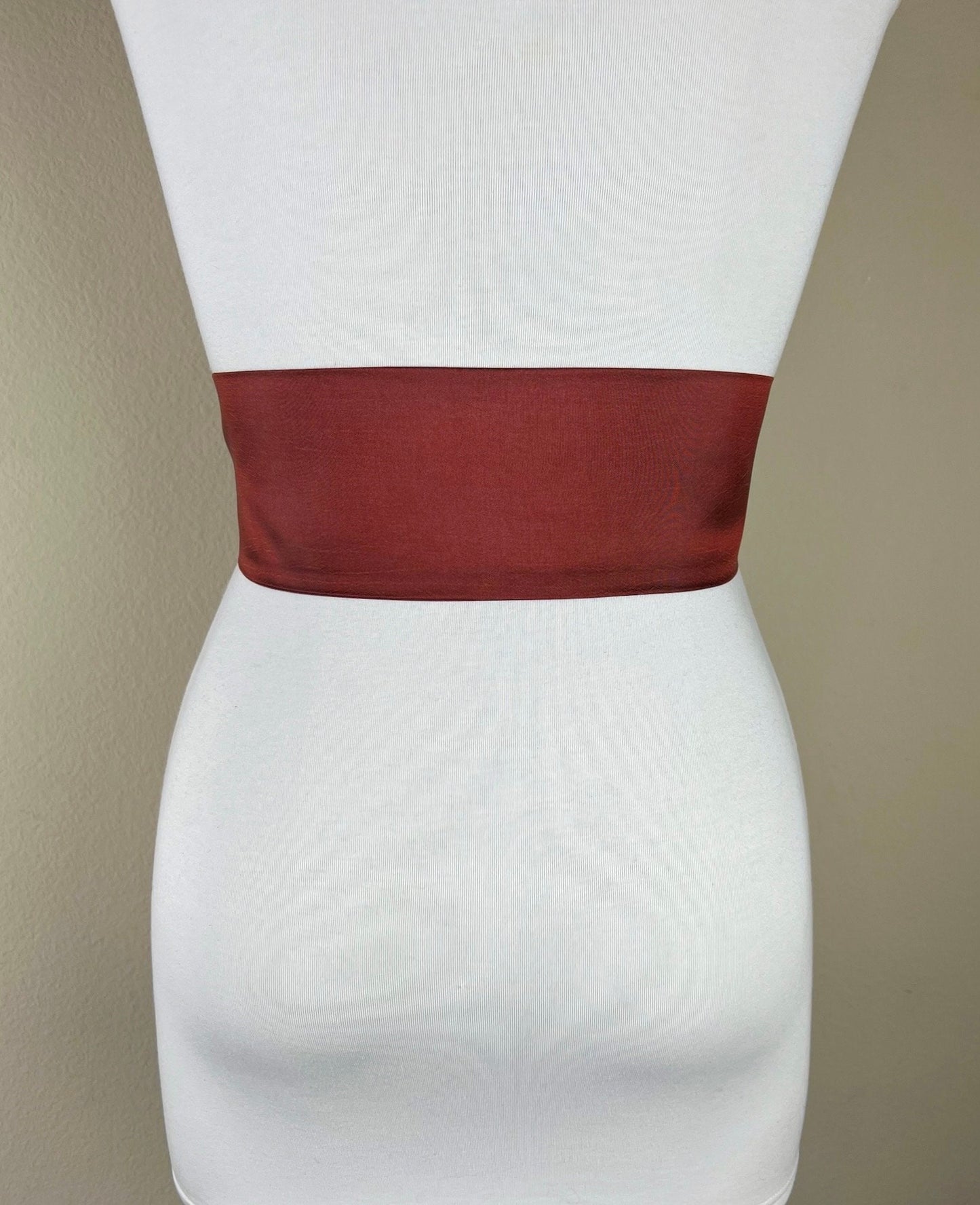 Crisp Taffeta Sash in Cinnabar, Brick Red Sash Belt, Dark Rust Taffeta Sash, Cinnamon Sash Belt, Cinnabar Taffeta Bow Belt, Satin Swank