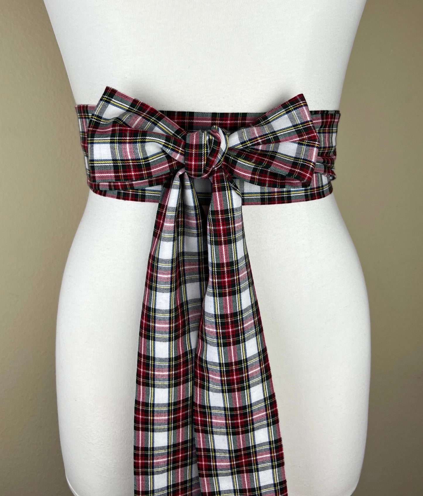 Stewart Dress Tartan Sash Belt, Stewart Tartan Sash, Christmas Plaid Sash Belt, Stewart Plaid Sash, Holiday Dress Accessories, Satin Swank