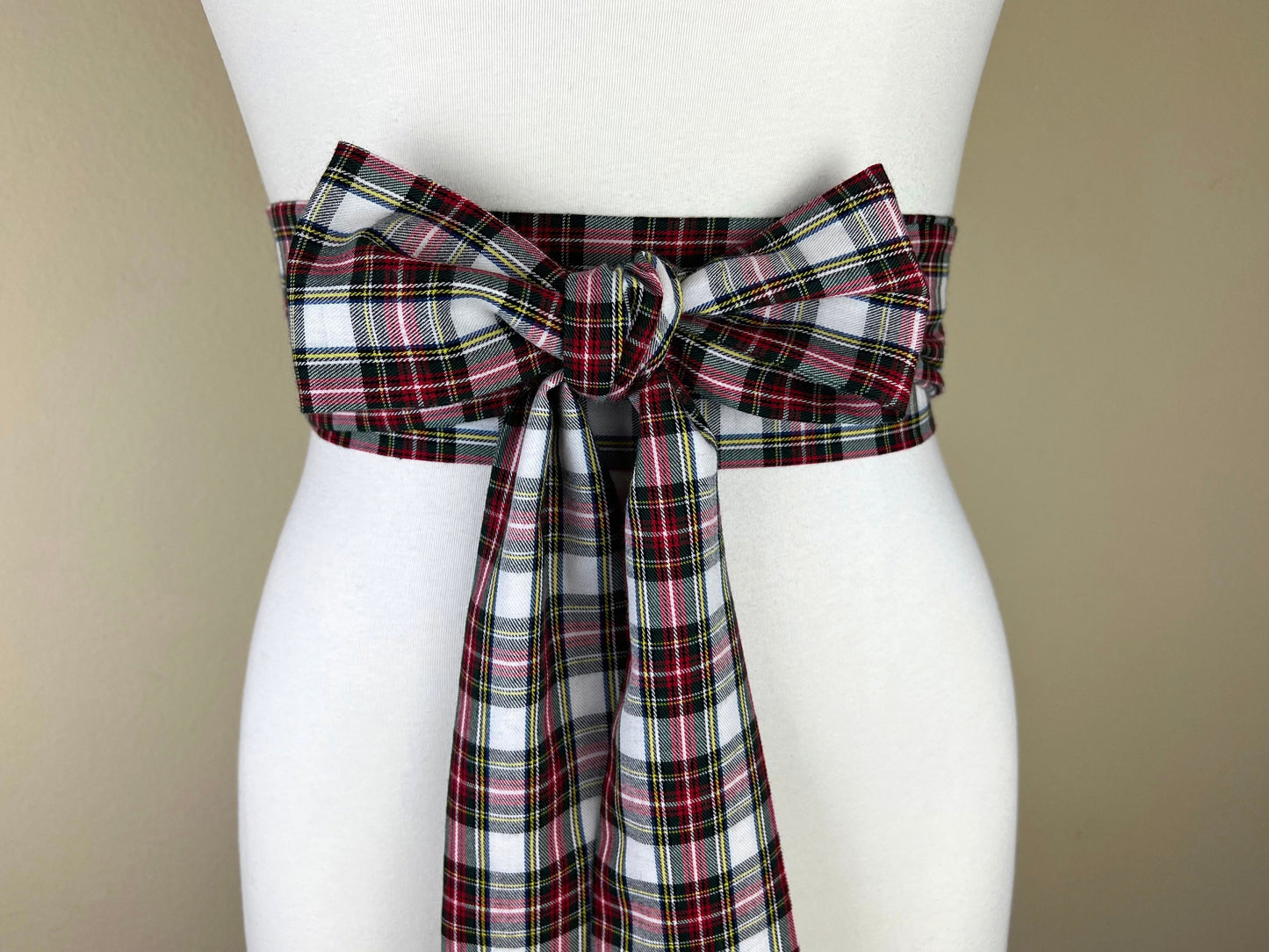 Stewart Dress Tartan Sash Belt, Stewart Tartan Sash, Christmas Plaid Sash Belt, Stewart Plaid Sash, Holiday Dress Accessories, Satin Swank