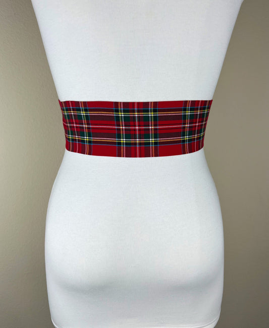 Wide Royal Stewart Tartan Sash Belt, Stewart Clan Tartan Plaid Sash, Red Plaid Sash, Red Tartan, Scottish Tartan Accessories, Satin Swank