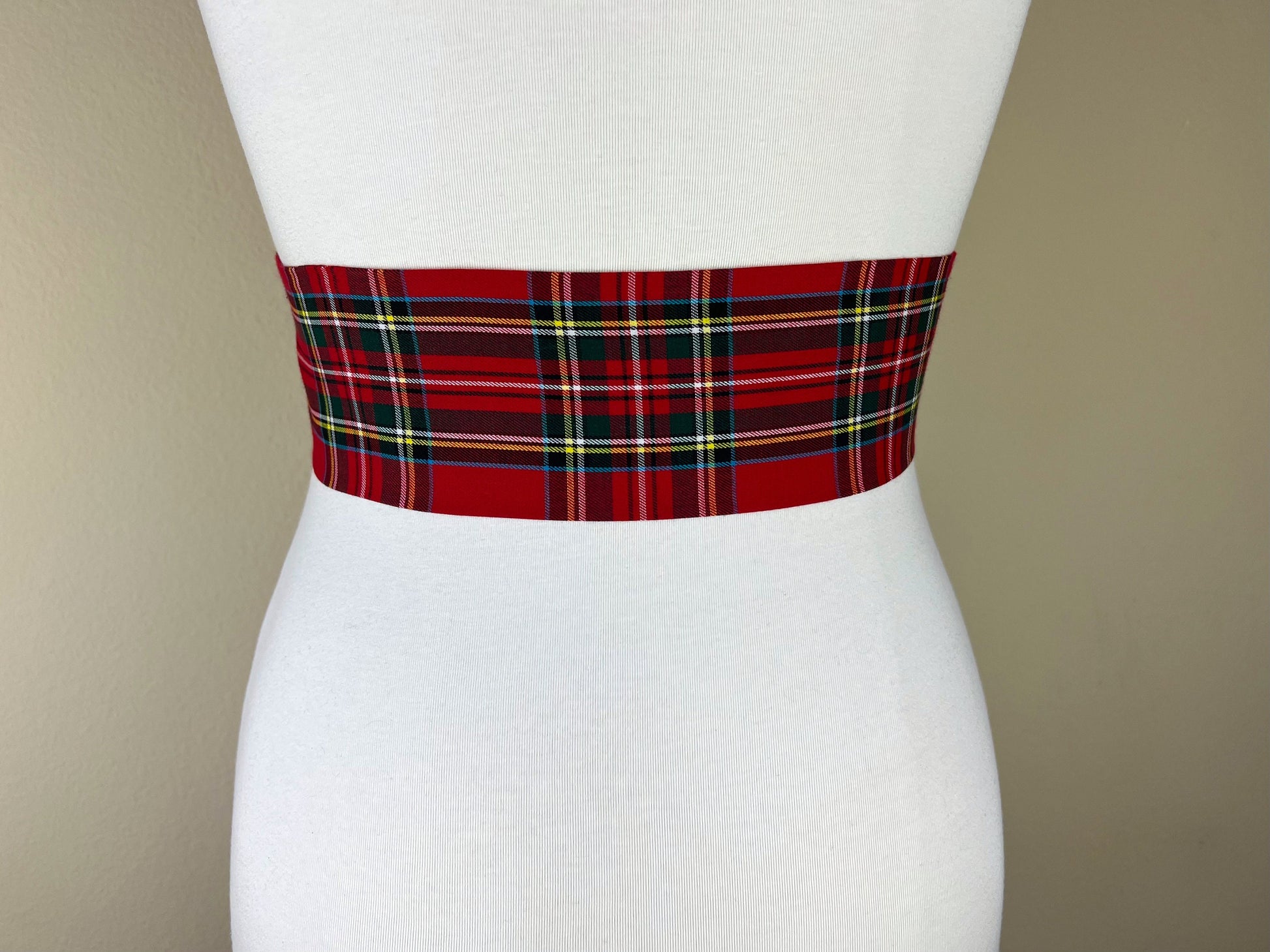 Wide Royal Stewart Tartan Sash Belt, Stewart Clan Tartan Plaid Sash, Red Plaid Sash, Red Tartan, Scottish Tartan Accessories, Satin Swank