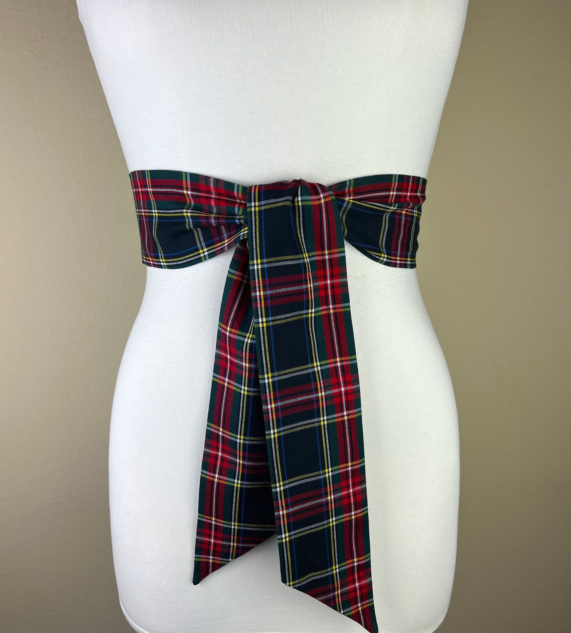 Royal Stewart Black Tartan Sash Belt, Stewart Clan Tartan Plaid Sash, Black Stewart Tartan Sash, Scottish Tartan Accessories, Satin Swank