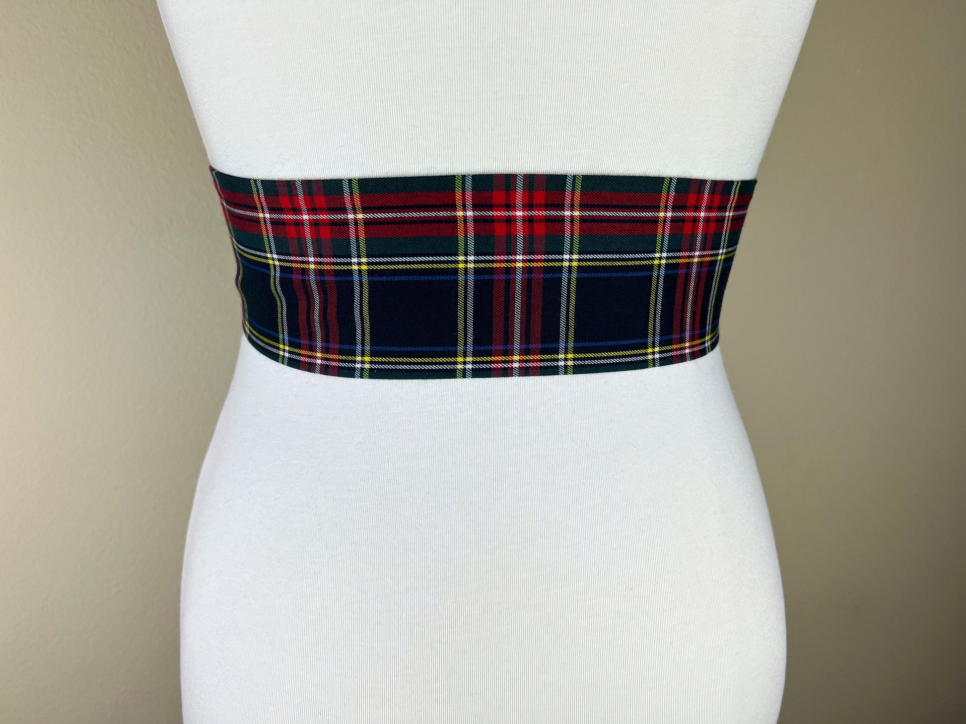 Royal Stewart Black Tartan Sash Belt, Stewart Clan Tartan Plaid Sash, Black Stewart Tartan Sash, Scottish Tartan Accessories, Satin Swank