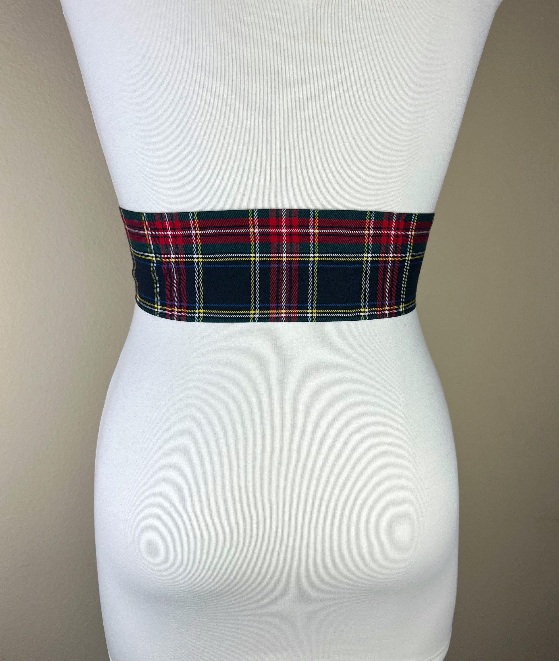 Royal Stewart Black Tartan Sash Belt, Stewart Clan Tartan Plaid Sash, Black Stewart Tartan Sash, Scottish Tartan Accessories, Satin Swank